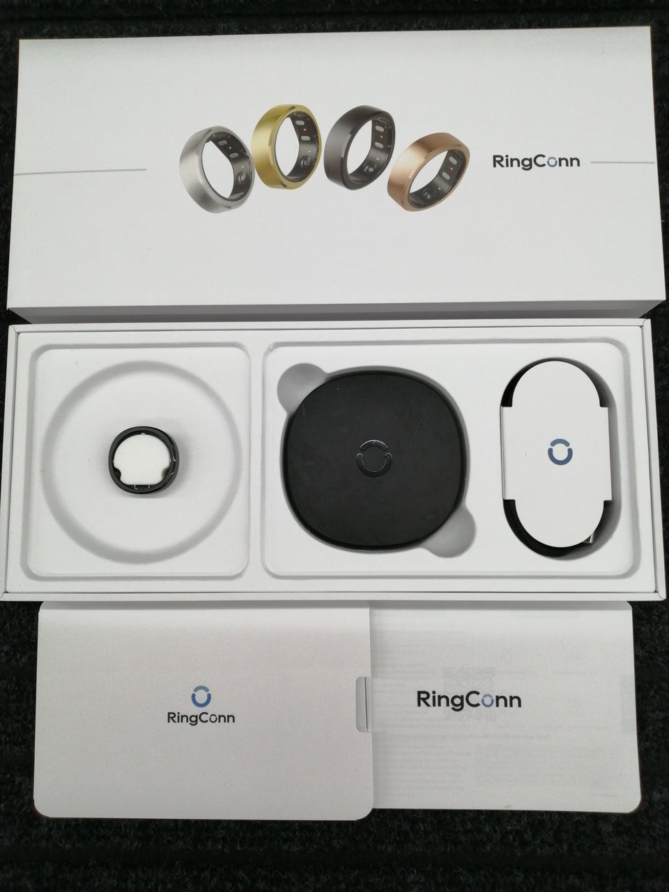 RingConn Smart Ring 2nd Gen Black Bluetooth Fitness Tracker OS iOS Android