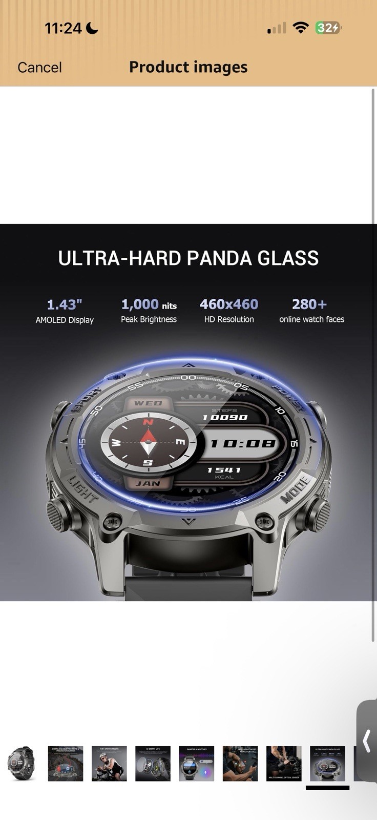 2026 AI Smart Watch with Standalone GPS & Offline Maps, 5ATM Waterproof, 1.43″ A