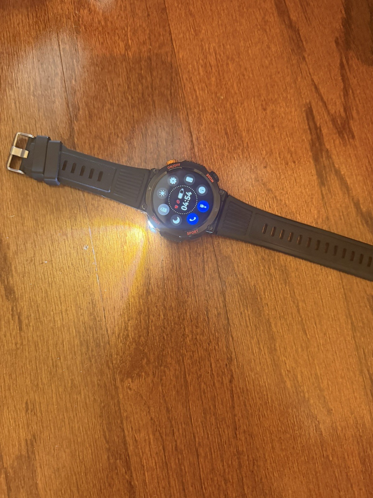 Black Silicone Band Smart Watch Touch Screen Plastic Case