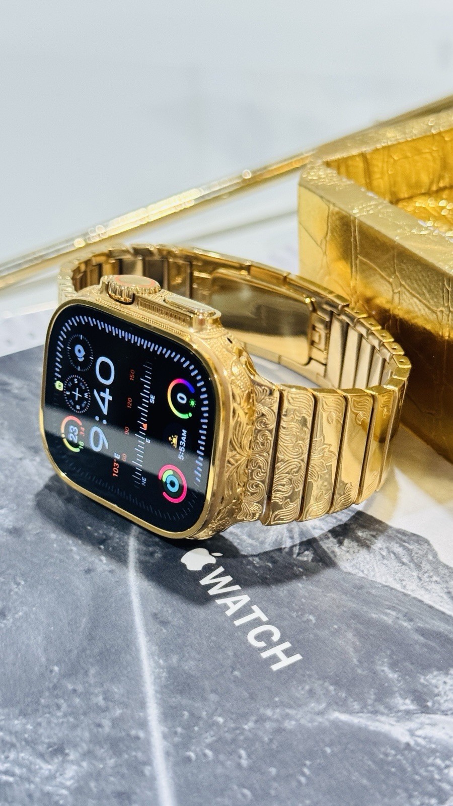 ✅ Custom 24k Gold Apple Watch Ultra 2 Engraved + Luxury Box | Authentic ✅