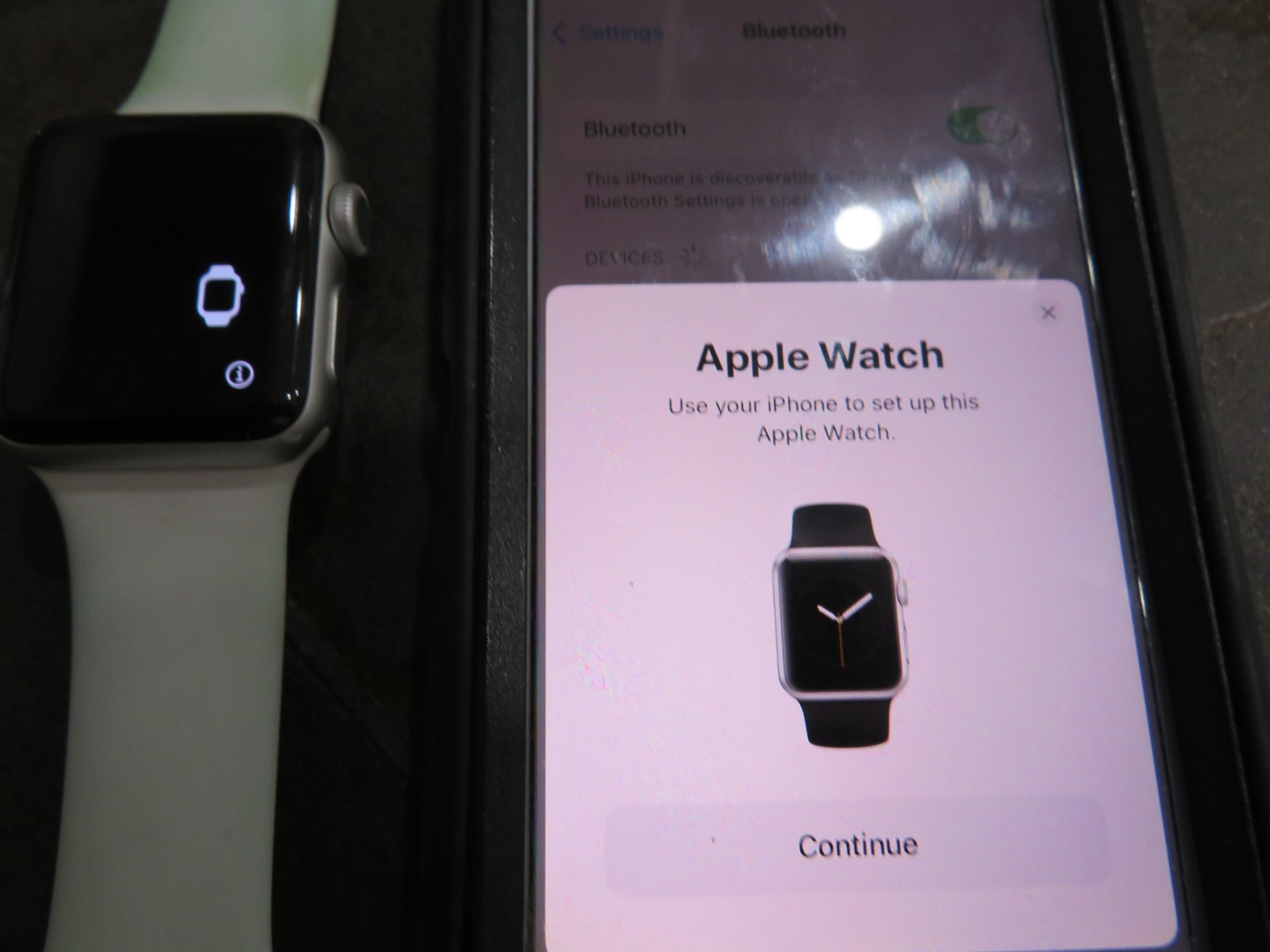 Apple Watch Series 3 38mm Silver Aluminum Case White Sport Band Smartwatch Parts