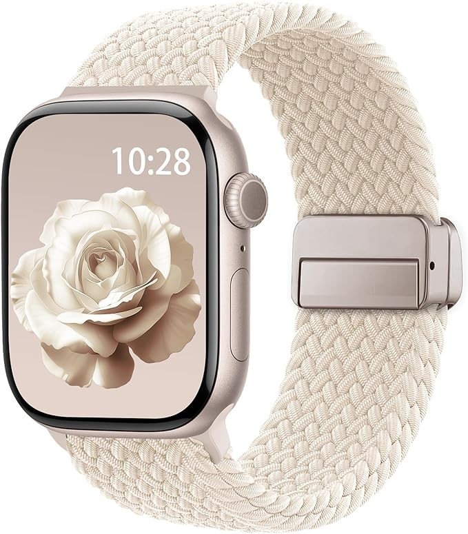 Soft Nylon Solo Loop Sport Strap Compatible with Apple Watch Series 7 41mm 45mm