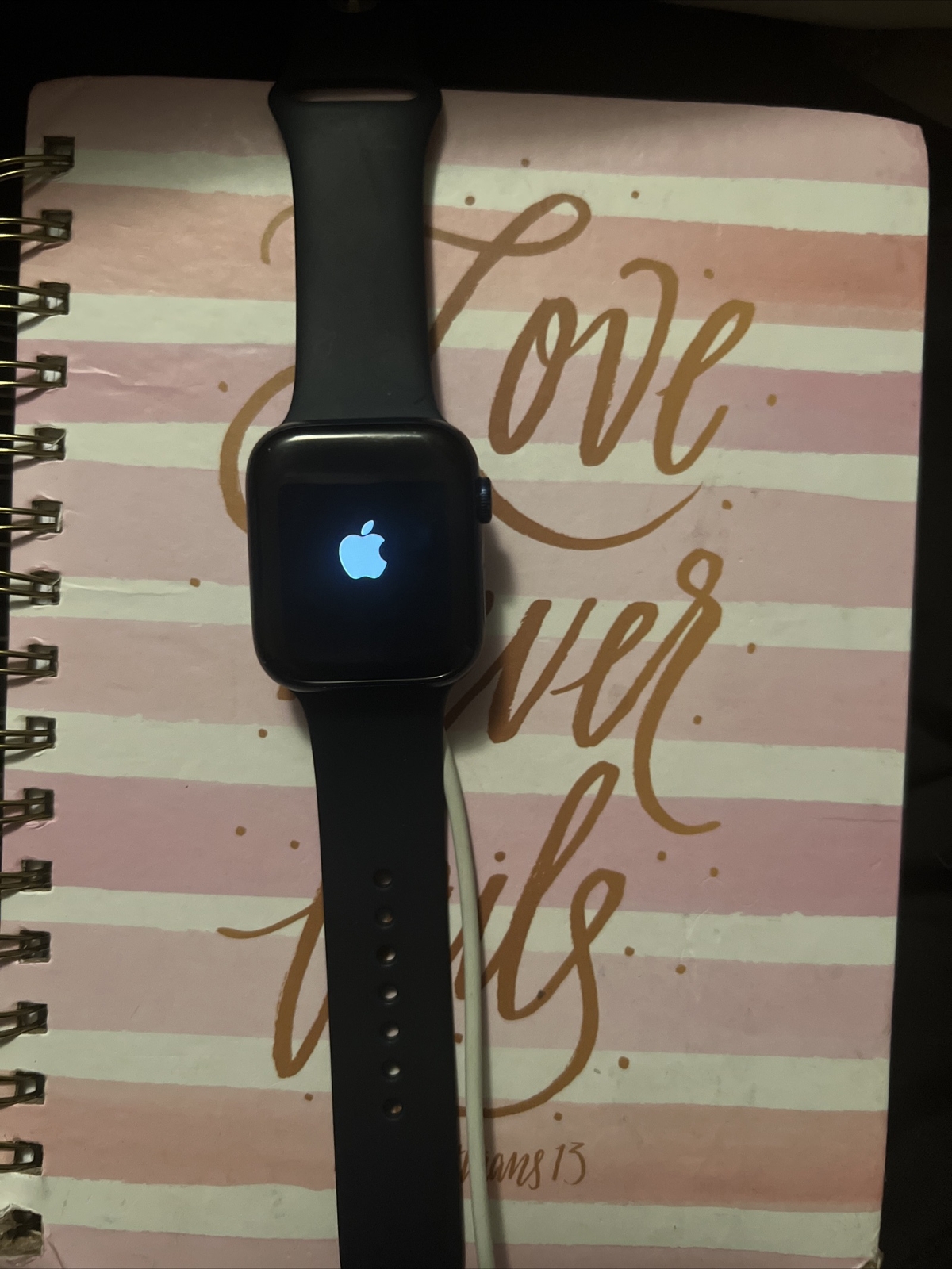 Apple Watch Series 6 44 mm Blue Aluminum Case with Deep Navy Sport Band…