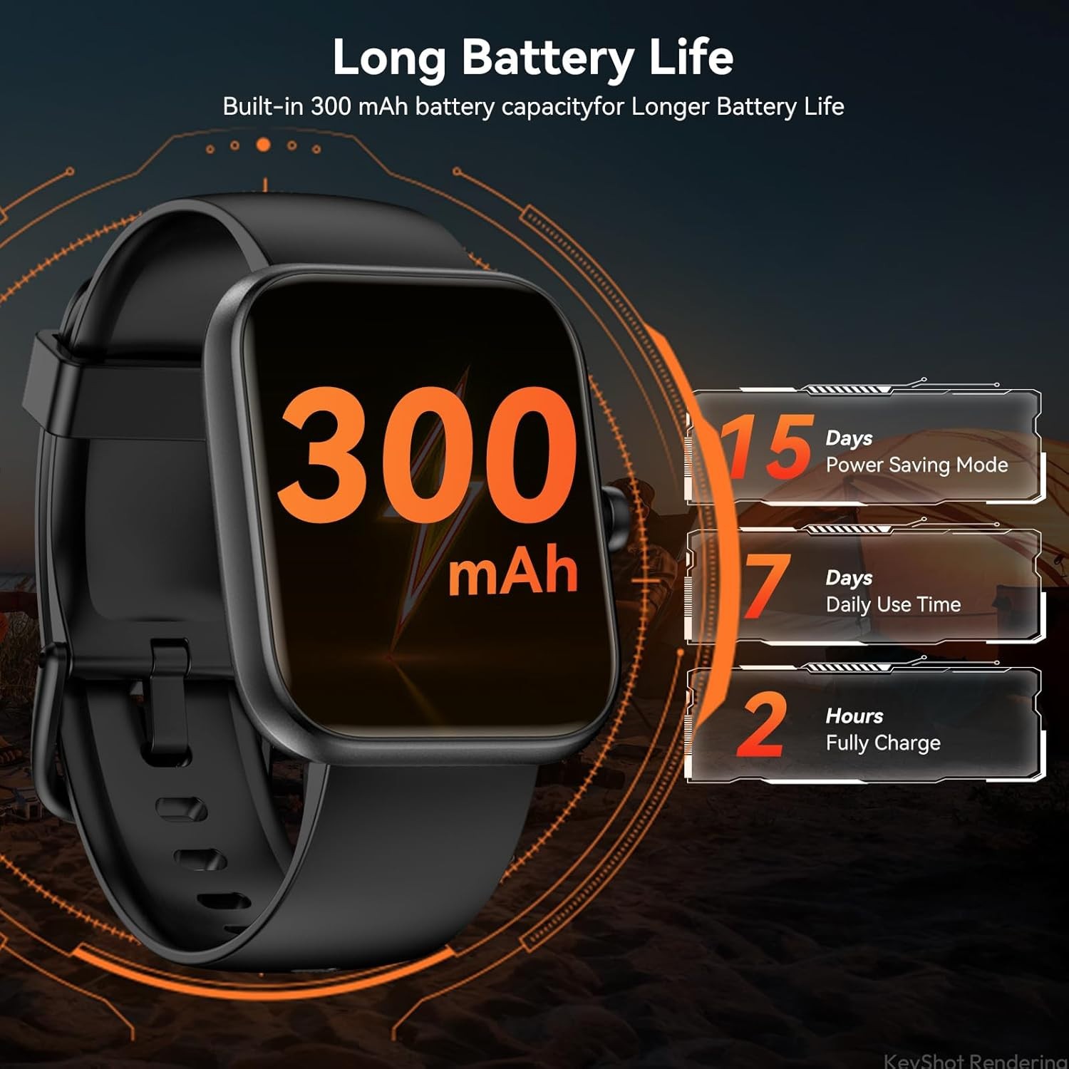 Smart Watch Alexa Built-in‌ 1.83” Touchscreen Call Function IP68 Waterproof D-1