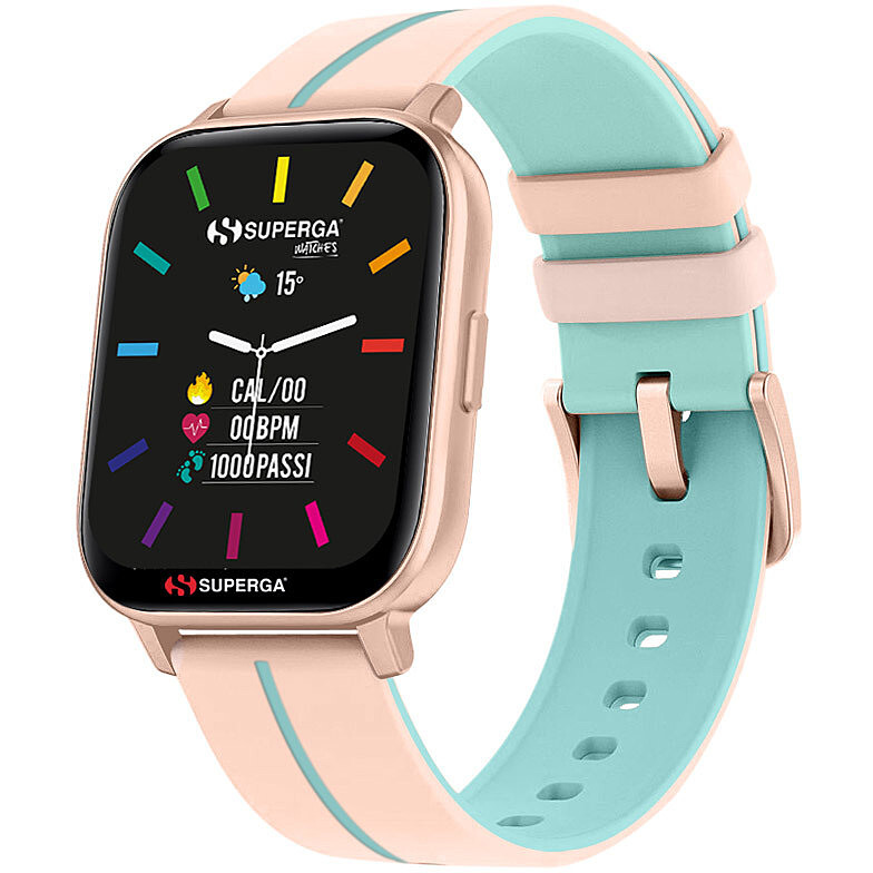 Smartwatch SUPERGA INK 2 SW-STC021 Silicone Beige Turquoise TOUCHSCREEN NEW
