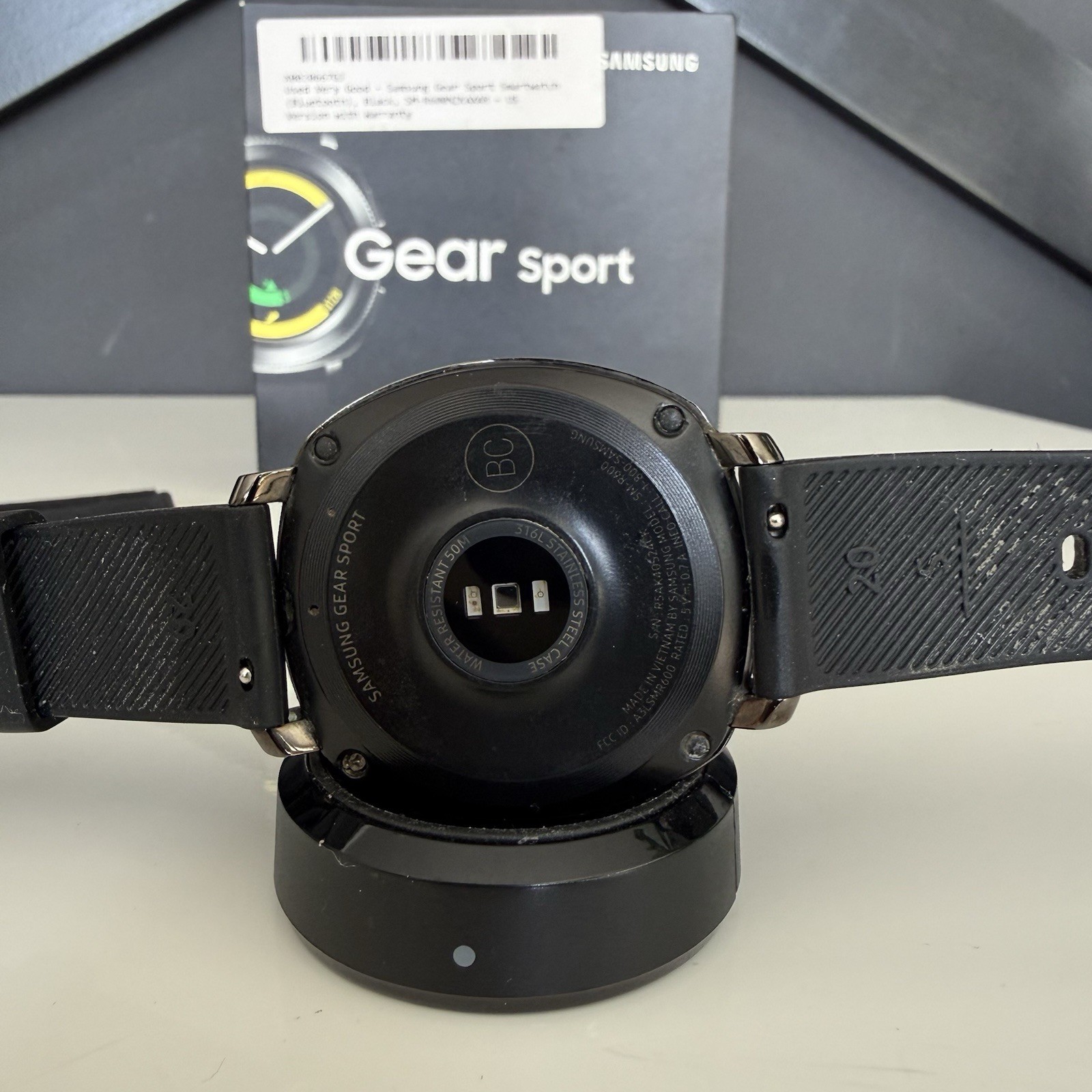Samsung Gear Sport 44.6mm Black Case Silicone Band Classic Buckle -…