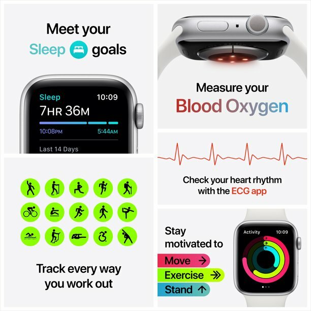 Apple Watch Series 6 GPS, 40mm Blue Aluminum Case with Deep Navy Sport Band – Re