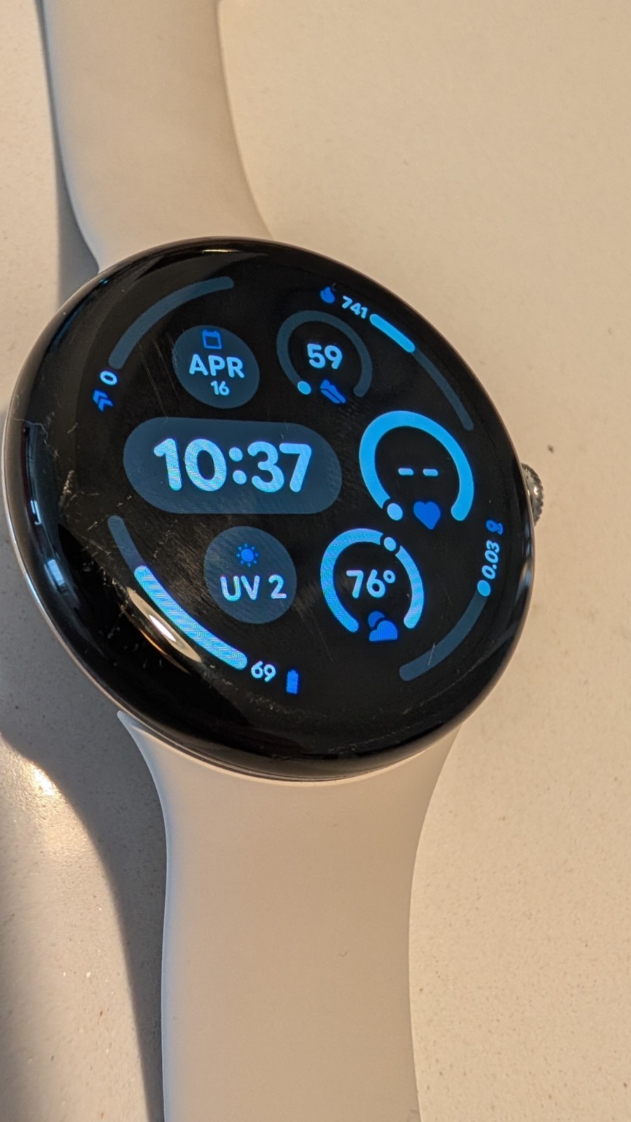 Google Pixel Watch 3 45mm Wi-Fi + LTE – Polished Silver Aluminum Case – 5 Bands