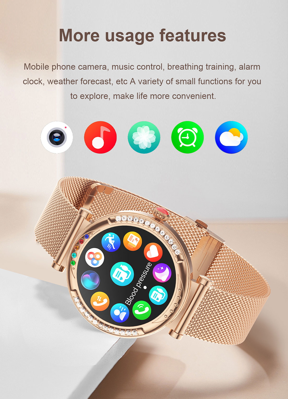 Smart Watch for Girls Women Sleep Monitor Wrist Watch Sports Fitness Tracker