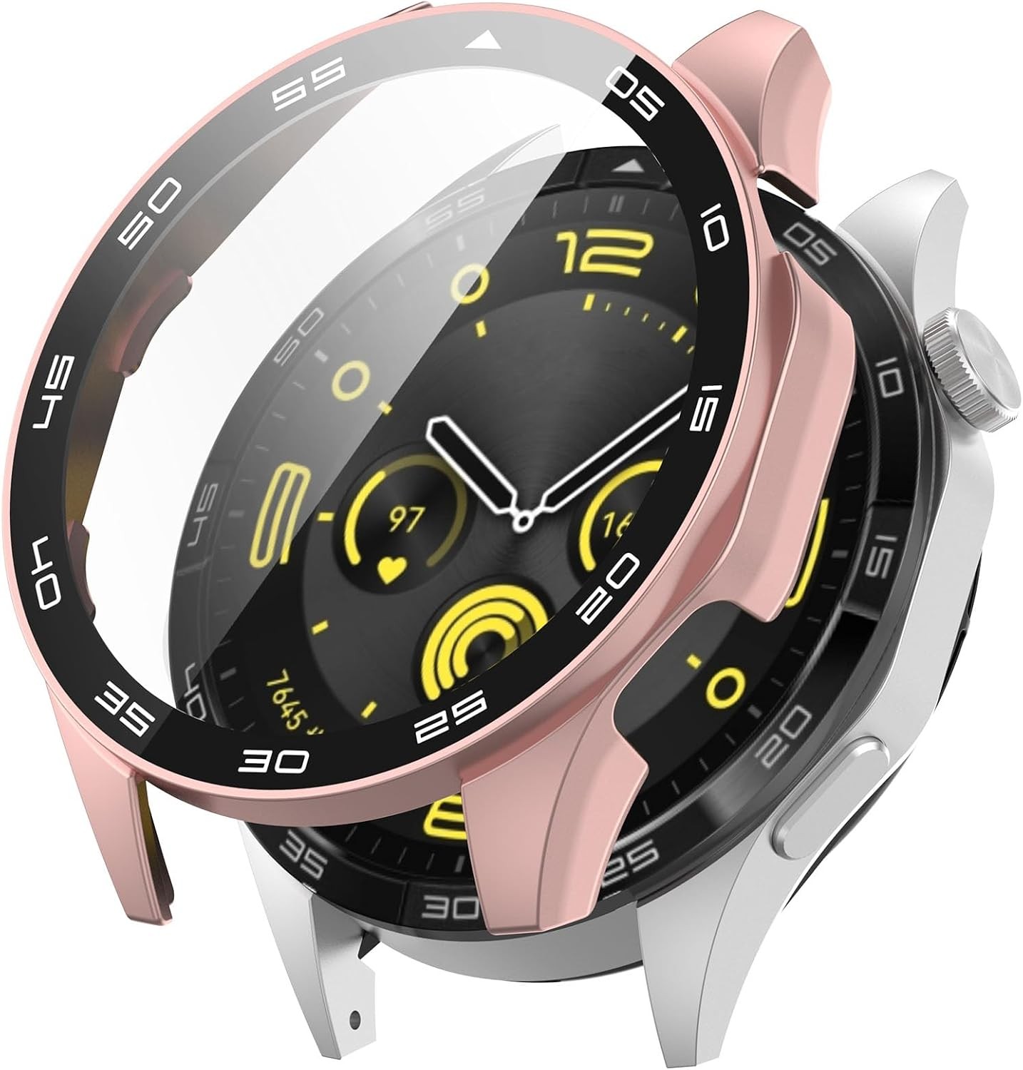 Screen Protector Case for Huawei Watch GT4 46mm with Built-in Scale, 6 Colors