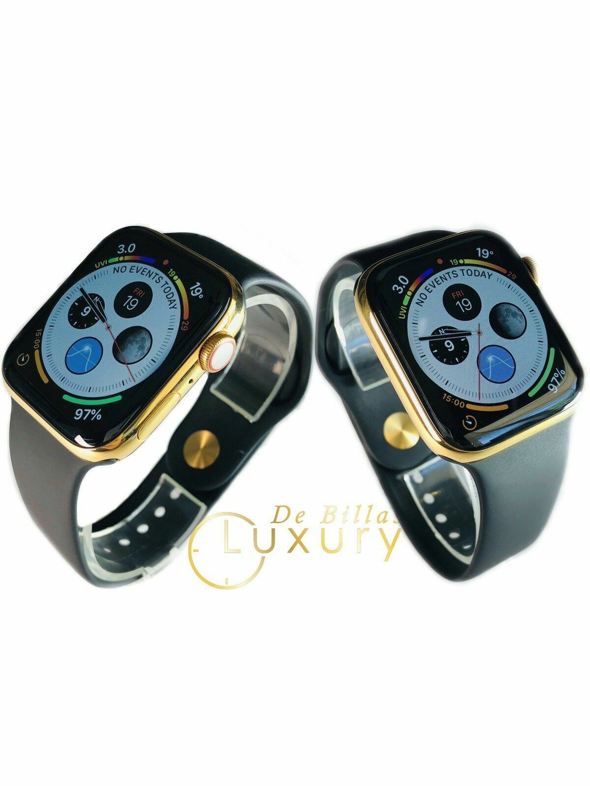 24K Gold Plated 44MM Apple Watch SERIES 5 With Black Sports Band