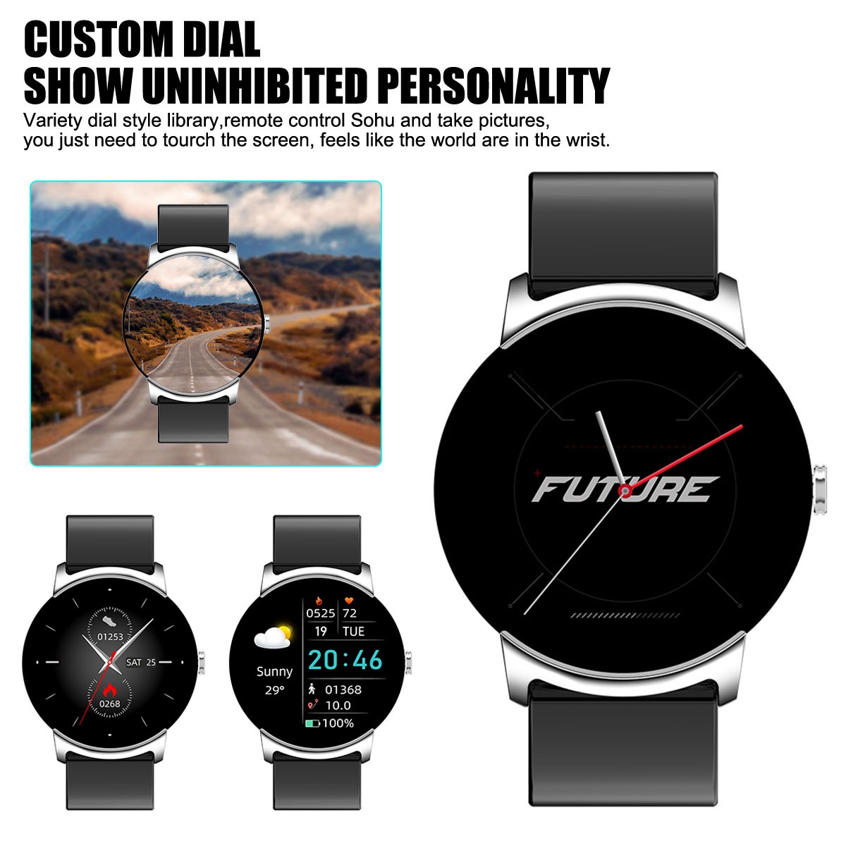 1.32″ HD Screen Smart Watch Fitness Tracker NFC IP68 Waterproof for iOS Android
