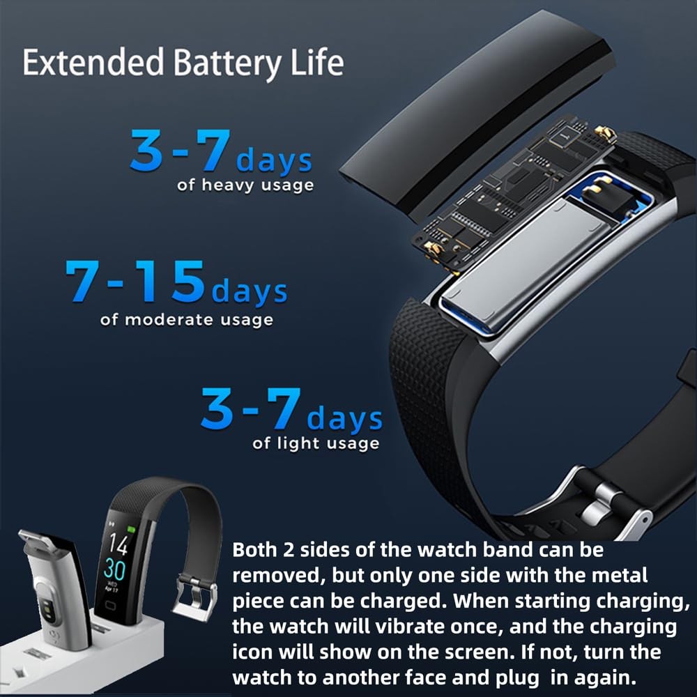 Fitness Tracker with Heart Rate Monitor/Step Counter/Calories, Activity Track…