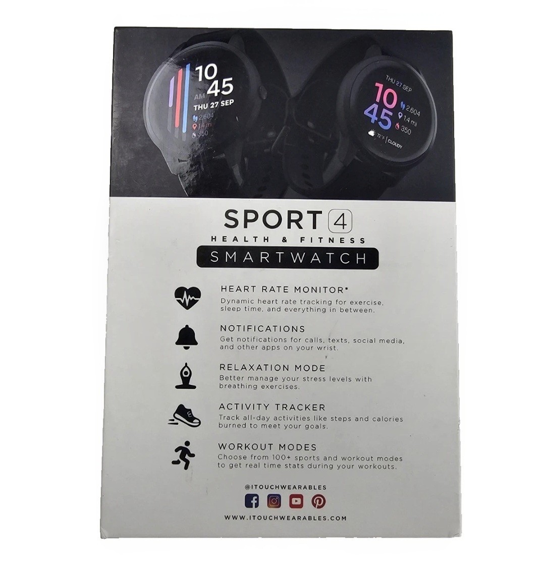 iTouch Sport 4 Smartwatch TP4R01-TM1 Titanium Health & Fitness Tracker
