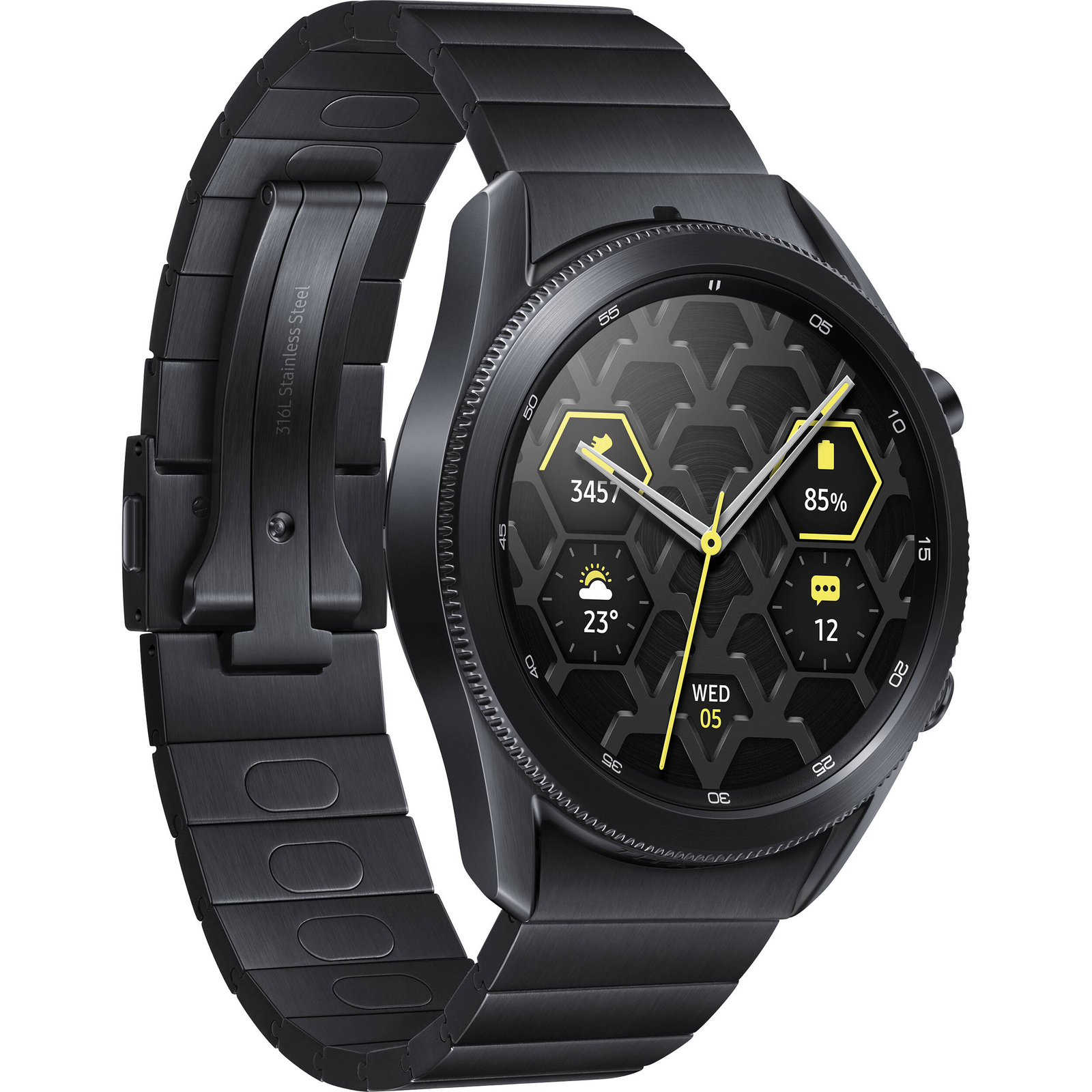 Samsung Galaxy Watch3 45mm Titanium Case with Stainless Steel Band Smartwatch…