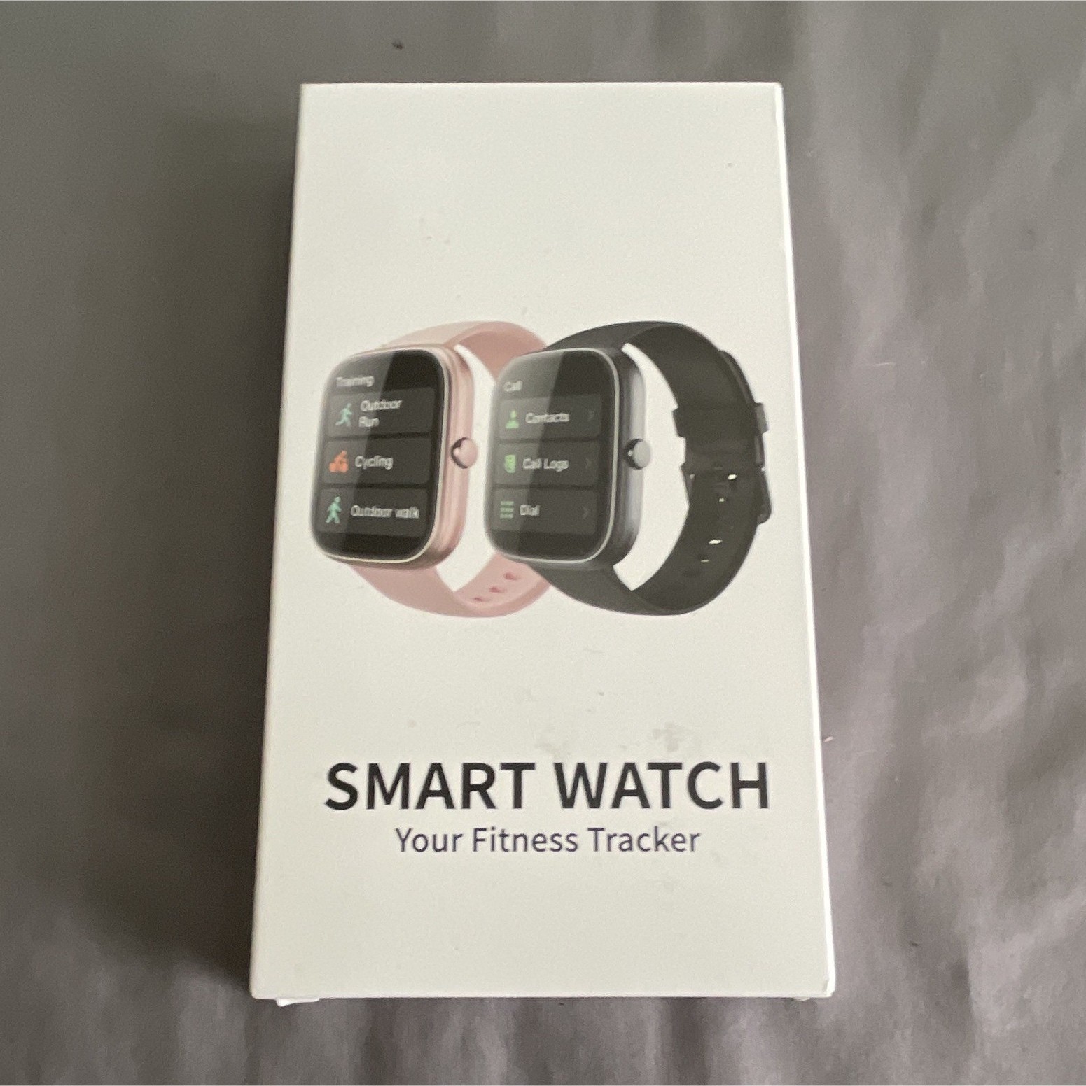 T60 Smart Watch 1.91in Touchscreen Fitness Tracker Waterproof Black Silicone