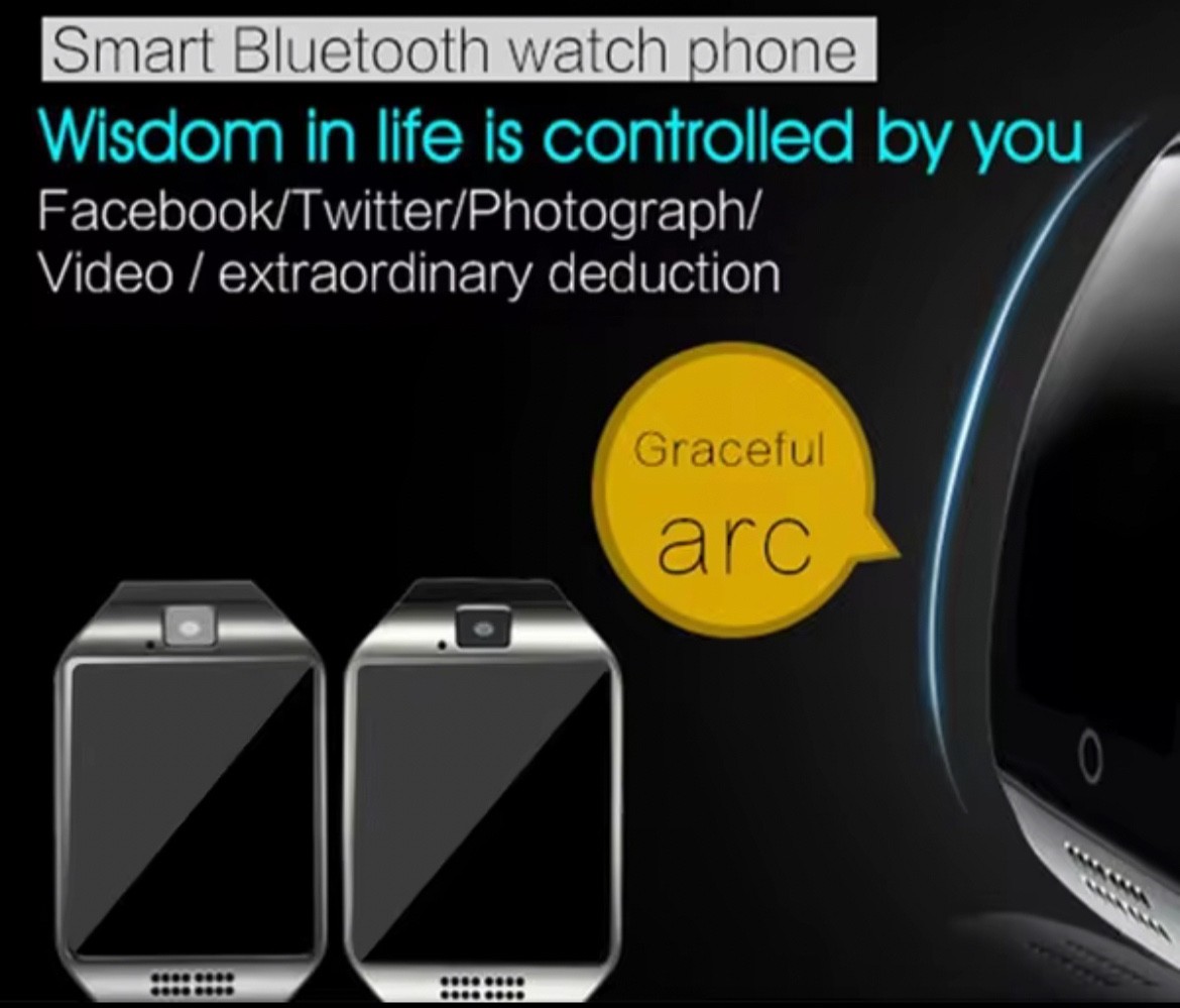smartwatch: Smart Wear Touch Curved Android Phone BT Smart Watch Bracelet.