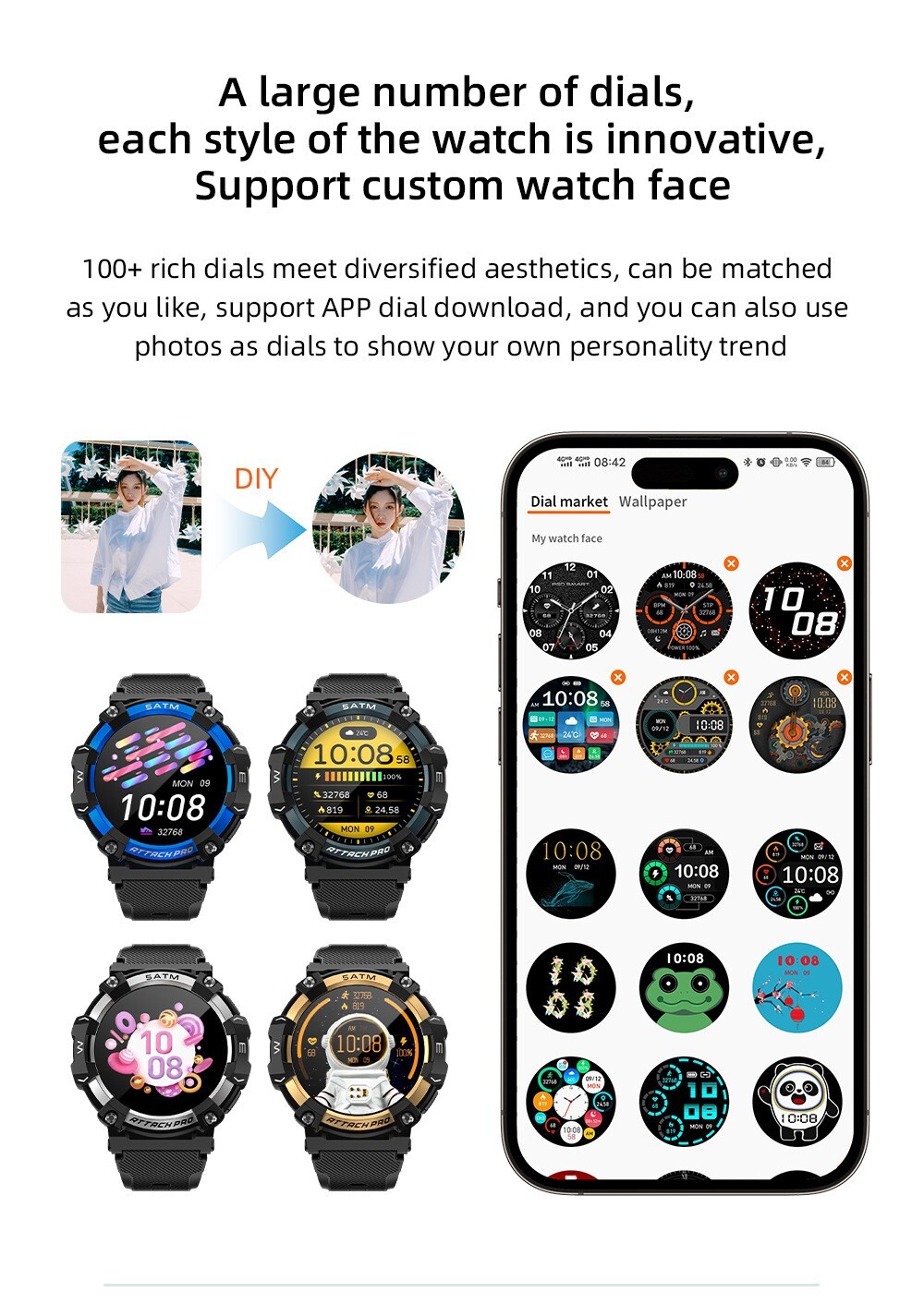 LOKMAT ATTACK 2 PRO Smart Watch Men Bluetooth Calls Fitness Tracker Sport Watch