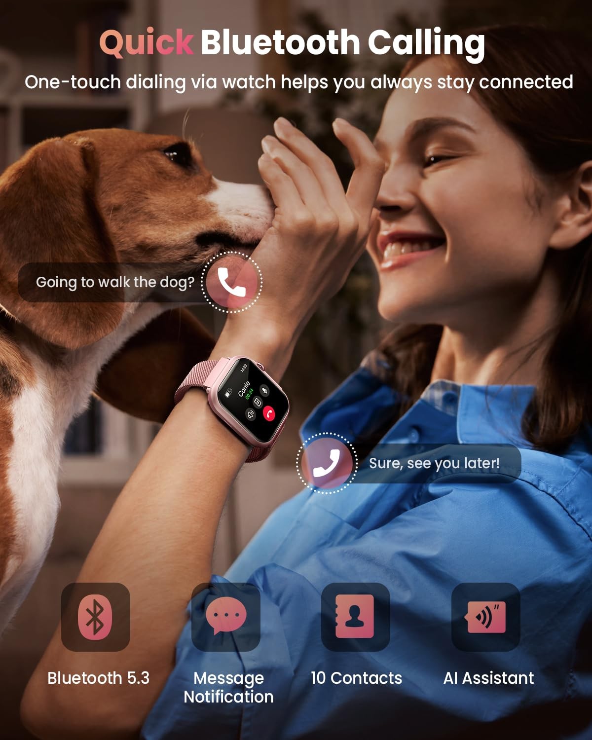 Smart Watches for Women, 1.85″ HD Smartwatch with Heart Rate/Sleep/Health Mon…