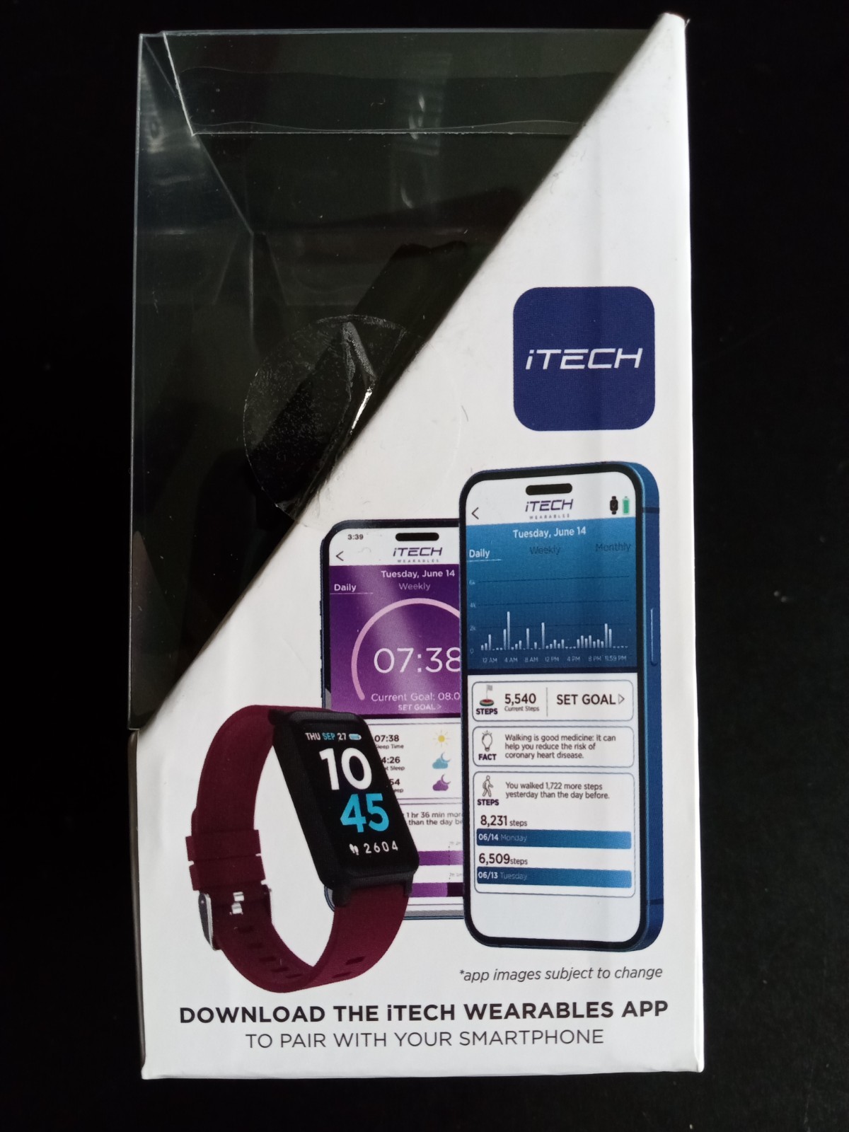 iTech Unisex Smart Watch Active 3 Fitness Tracker Calorie Counter Heart Rate New