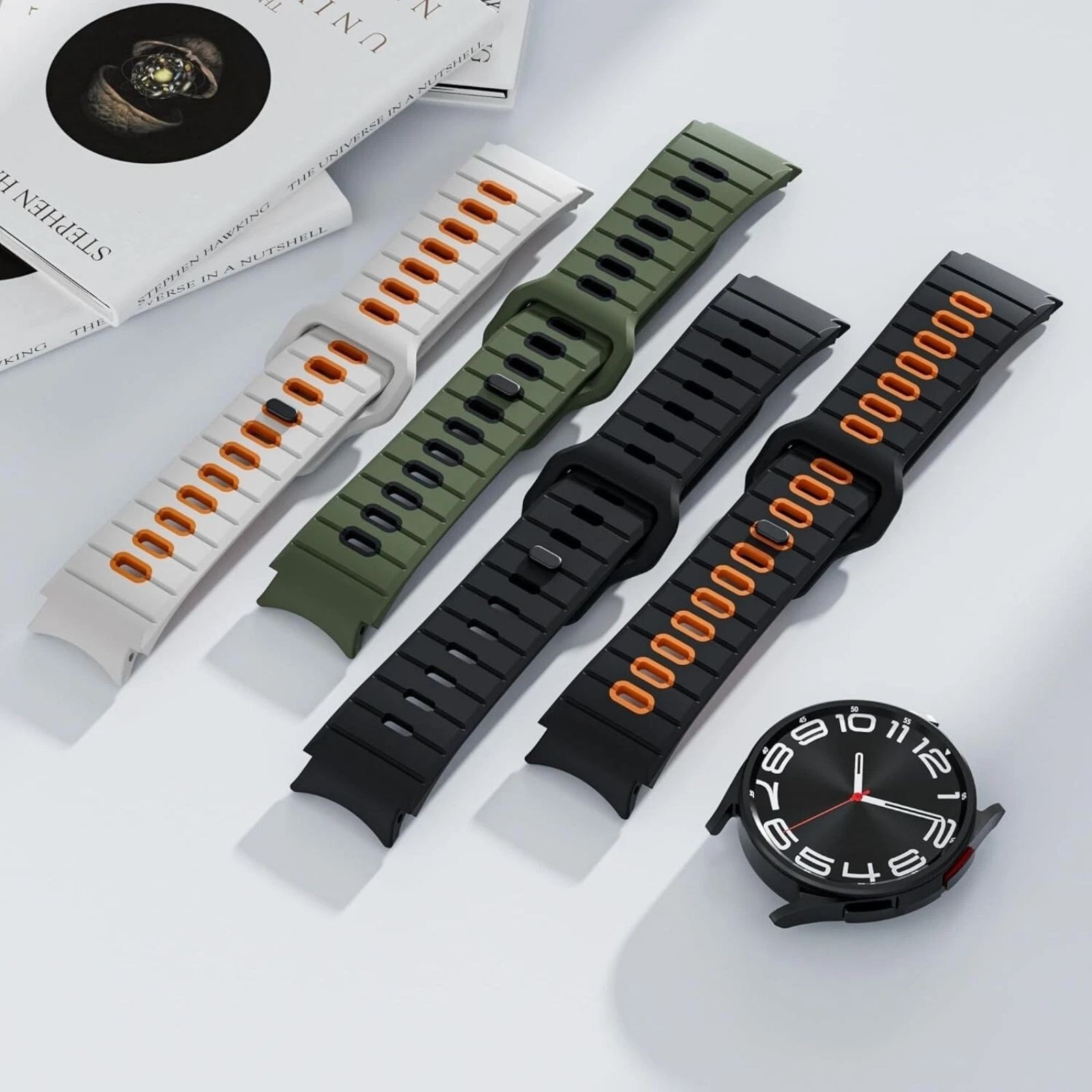 Rugged Silicone Band For Galaxy 6 4 Classic (42mm 46mm 43mm 47mm) / 5 Pro (45mm)