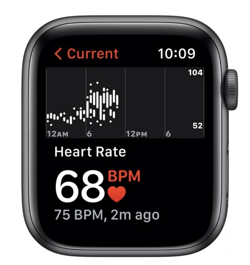 Apple Watch SE 44mm Midnight Space Gray Aluminum Case with Midnight Sport…