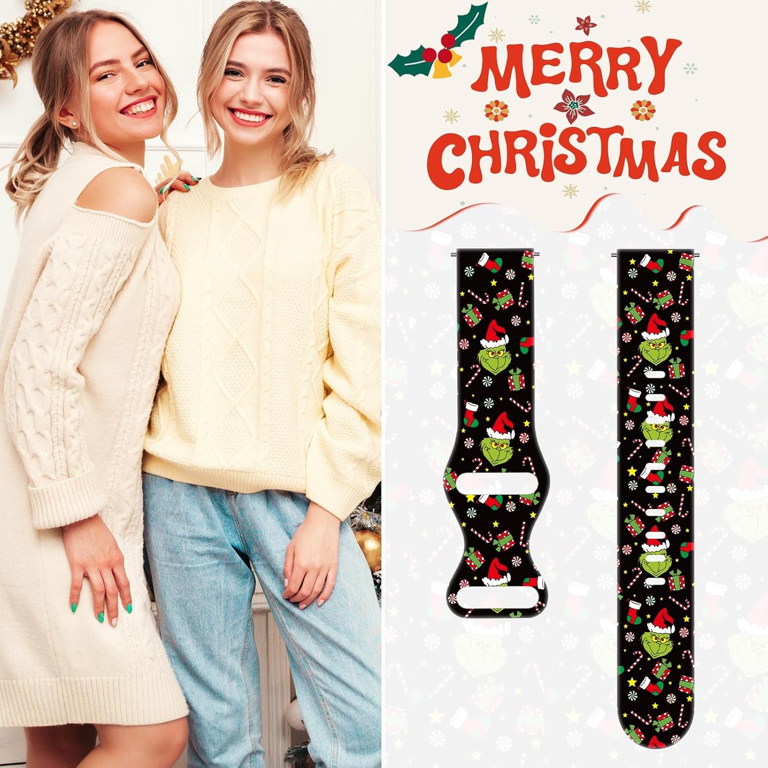 Holiday Silicone Strap for Galaxy Watch 7 40mm 41mm 42mm 44mm 45mm 46mm