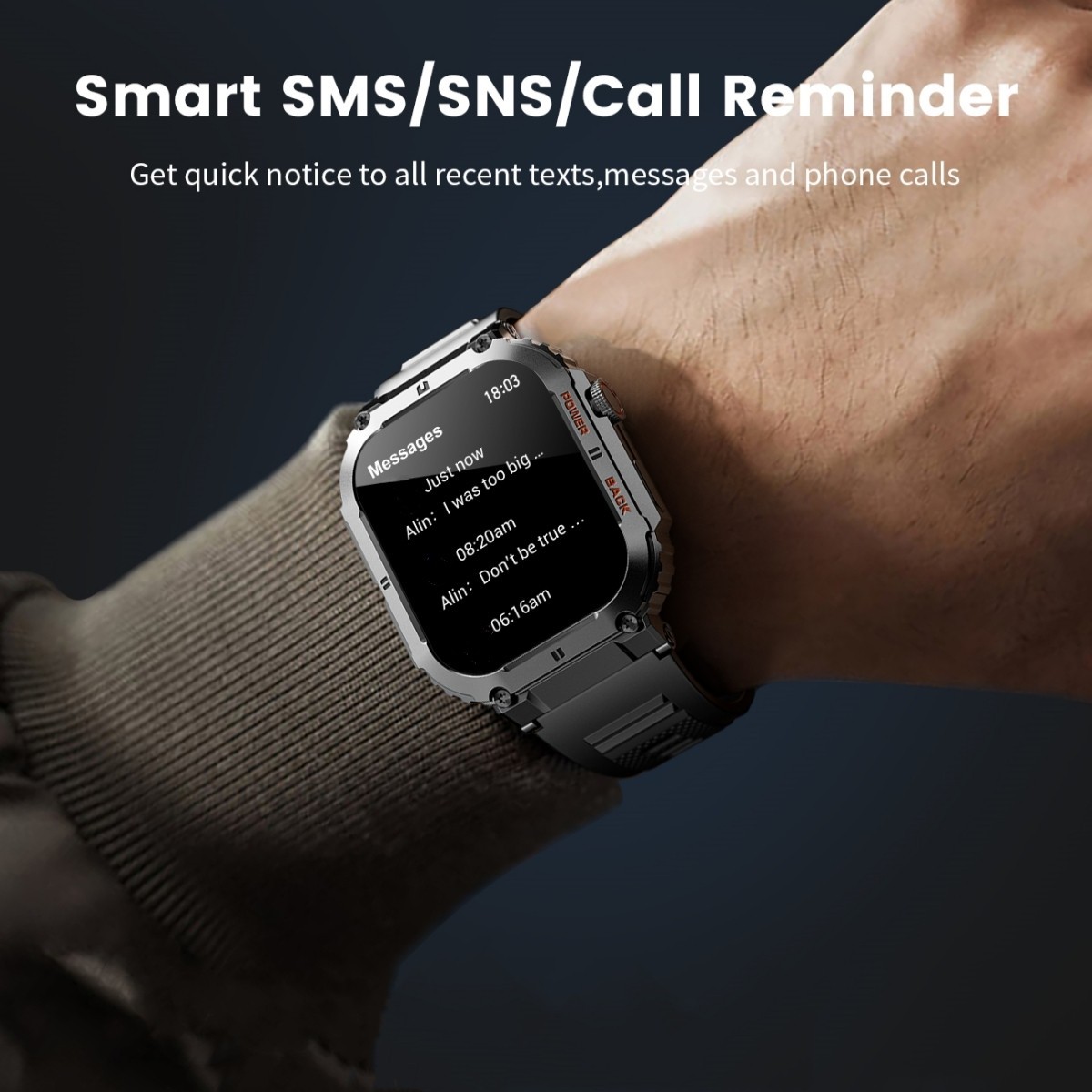 2025 Smart Watch for Men Call Receive/Dial Rugged Tactical Fitness Tracker Gift