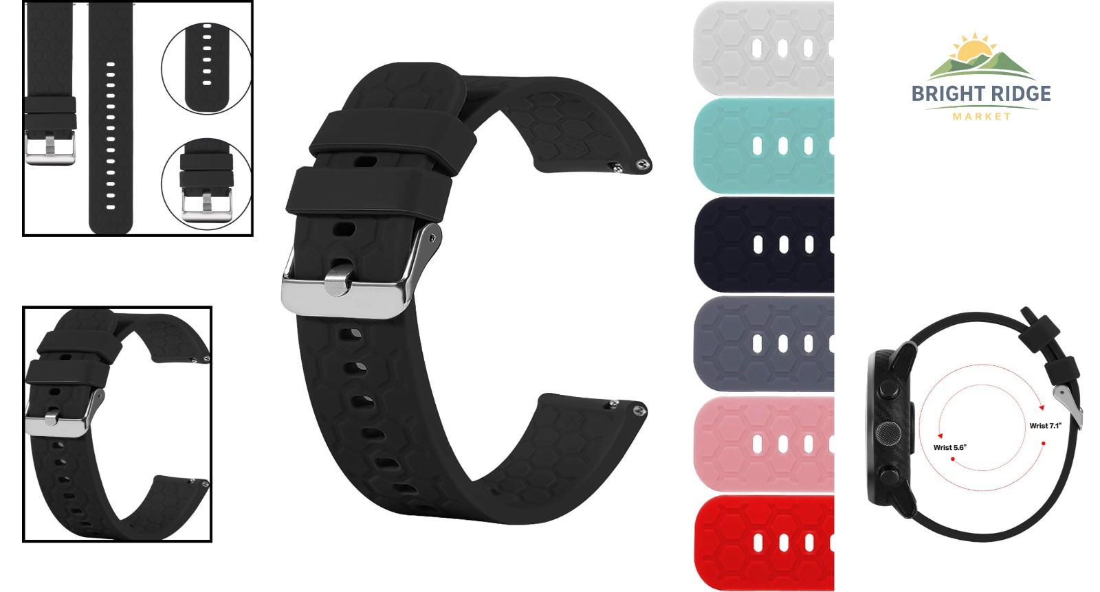 Comfortable Silicone Watch Band with Quick Release Pins for Easy Installation