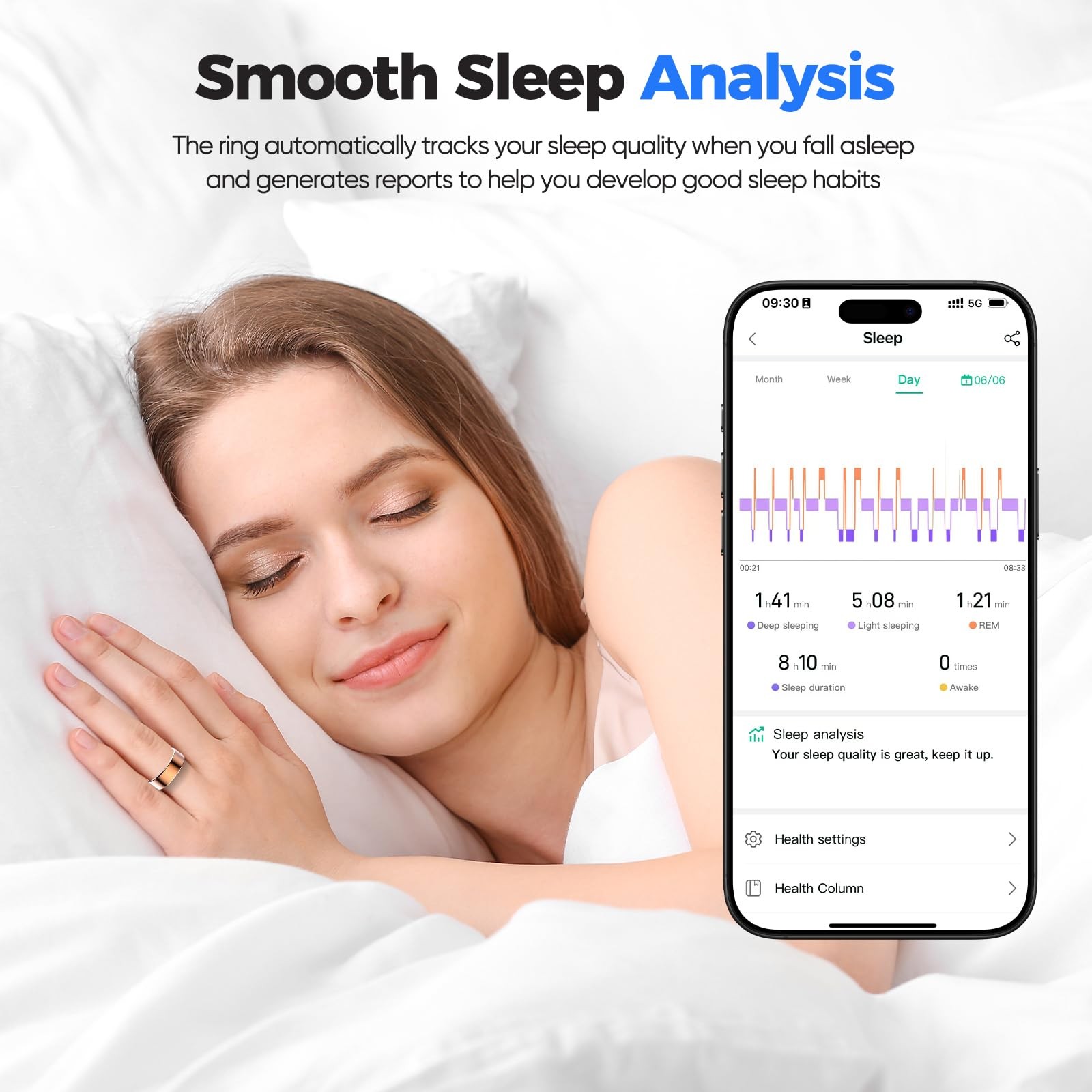 New Ring Tracker for & Men, Sleep Exercise Monitoring, Daily Tracking, iOS/An…