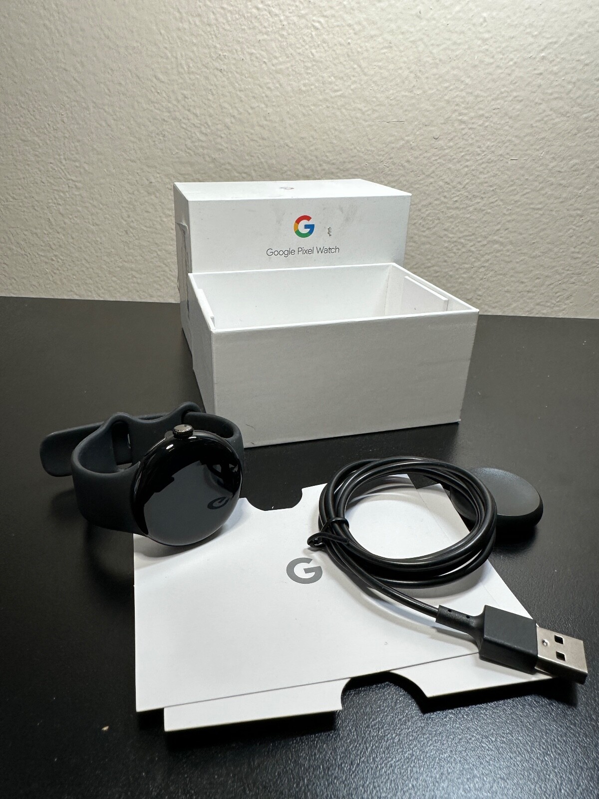 Google Pixel Watch Android Smartwatch Matte Black Stainless Steel Case