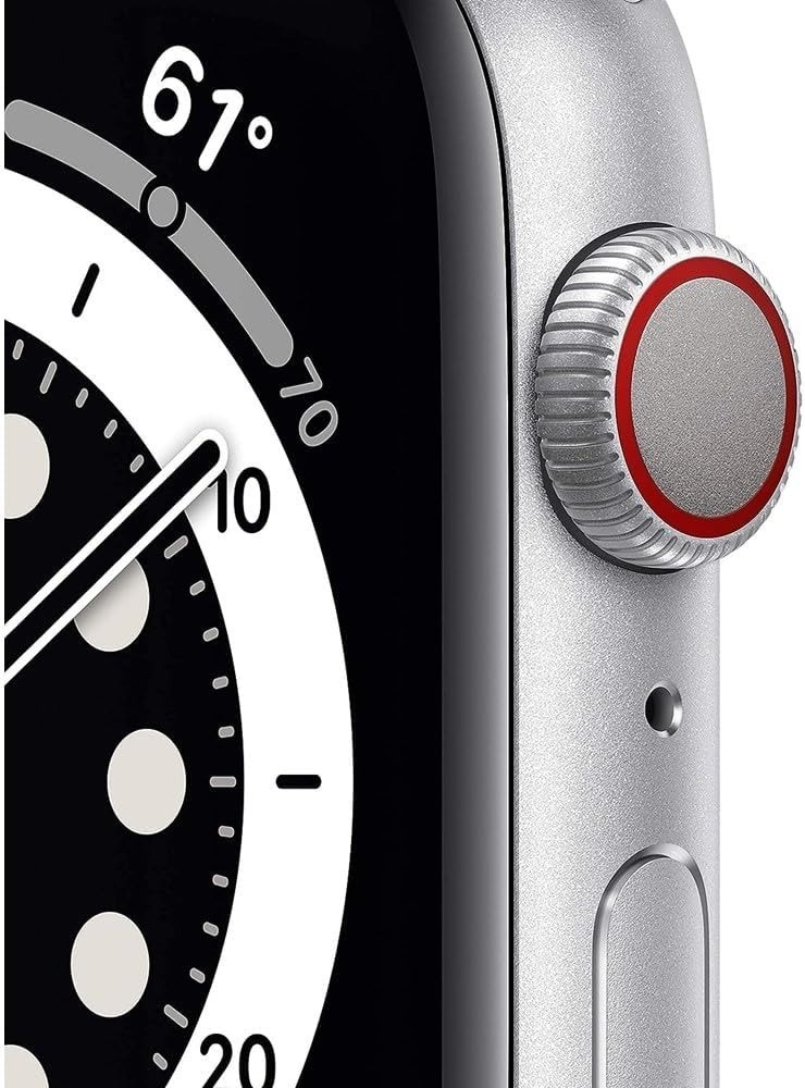 Apple Watch Series 6 GPS Cellular 44mm Silver Case White Band Refurb Very Good