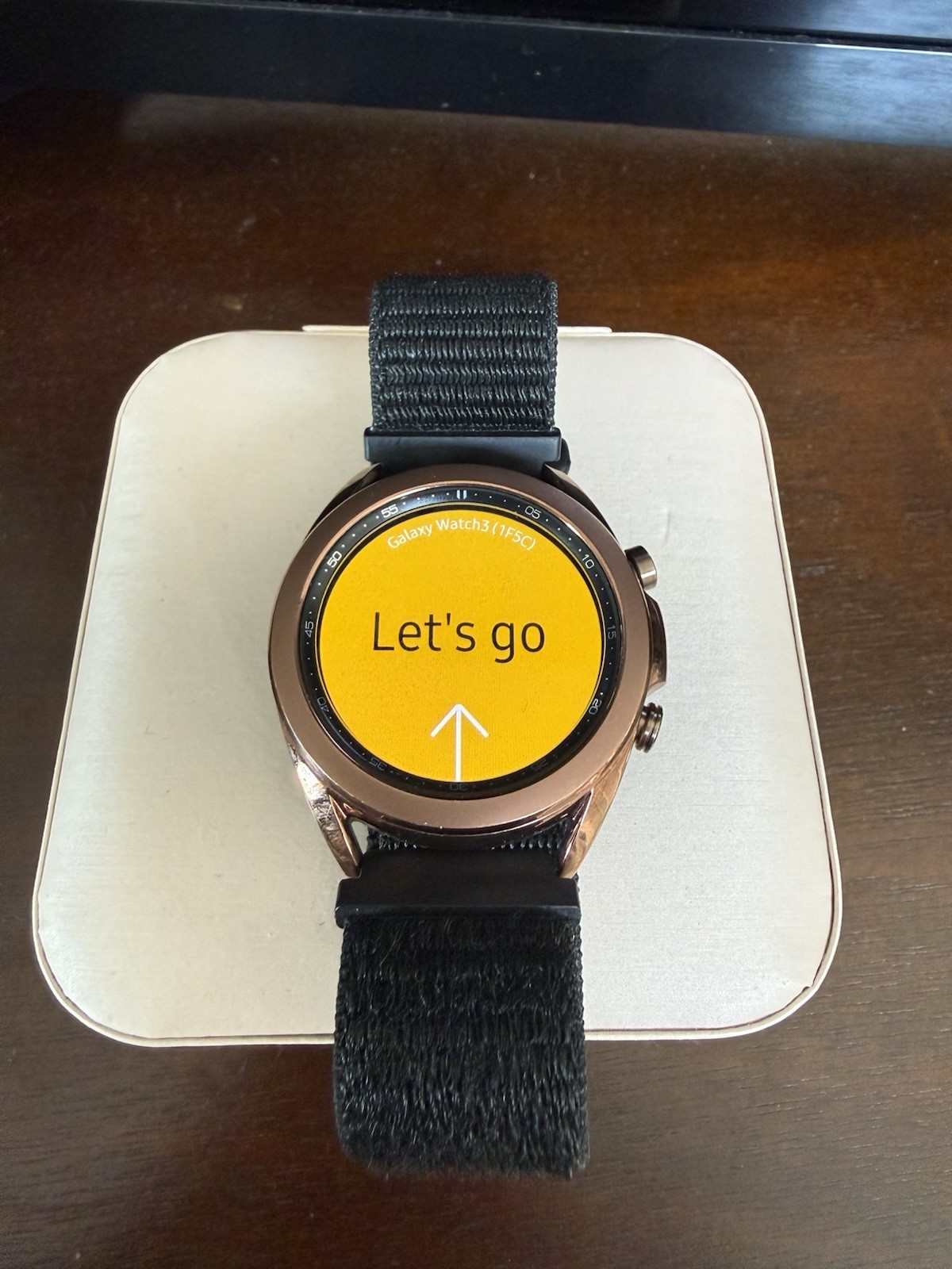 Rose Gold Samsung Galaxy Watch 3 With Black Band