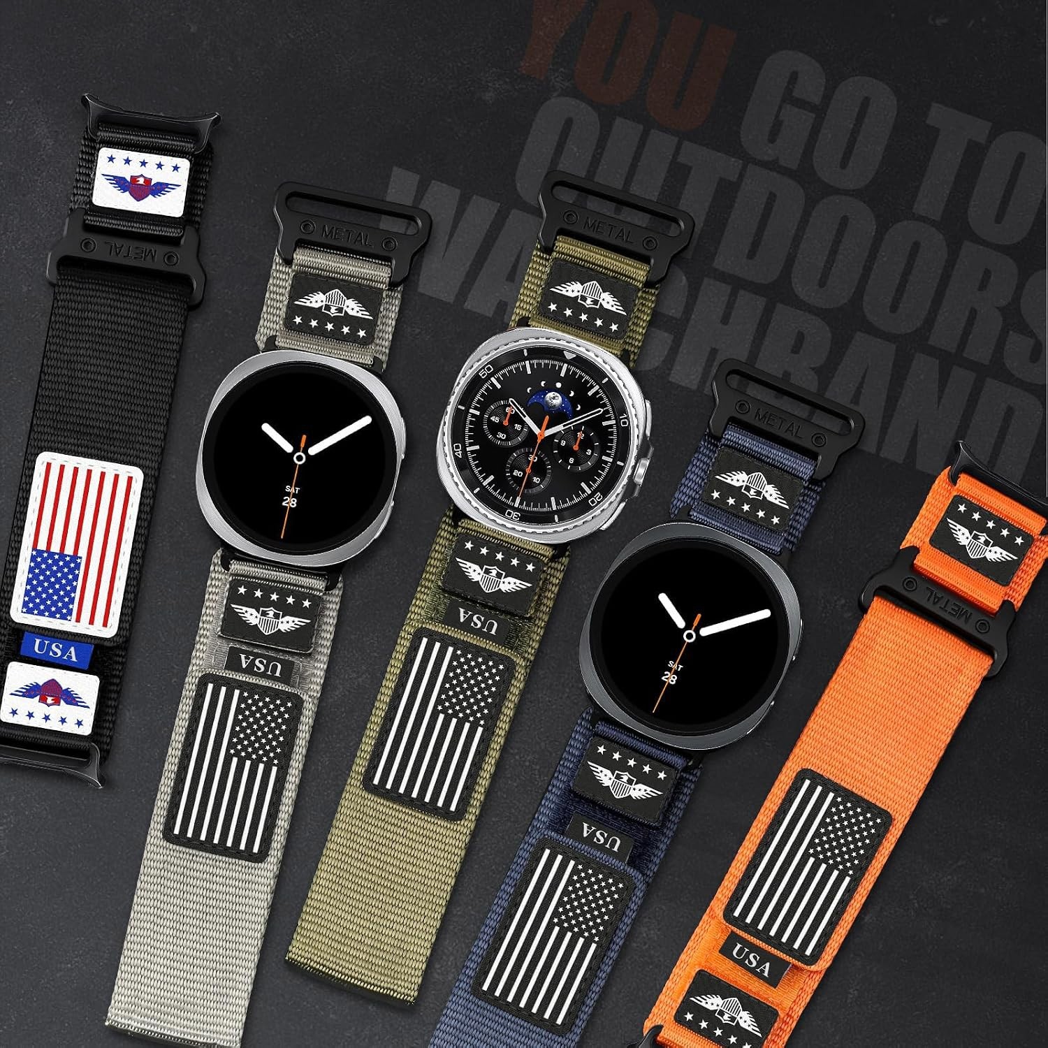 Strap For Samsung Galaxy Watch 9/8/8 Classic, Rugged Nylon, Soft, Adjustable