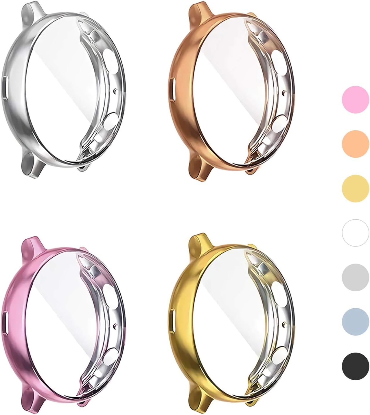Screen Protector Case Bumper Cover 4 Pack for Samsung Galaxy Watch Active 2 44mm