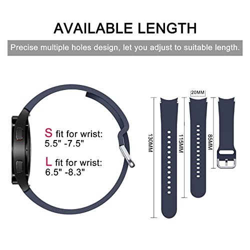 8 Pack Soft Silicone Sport Strap Compatible with Samsung Galaxy Watch 40mm Men