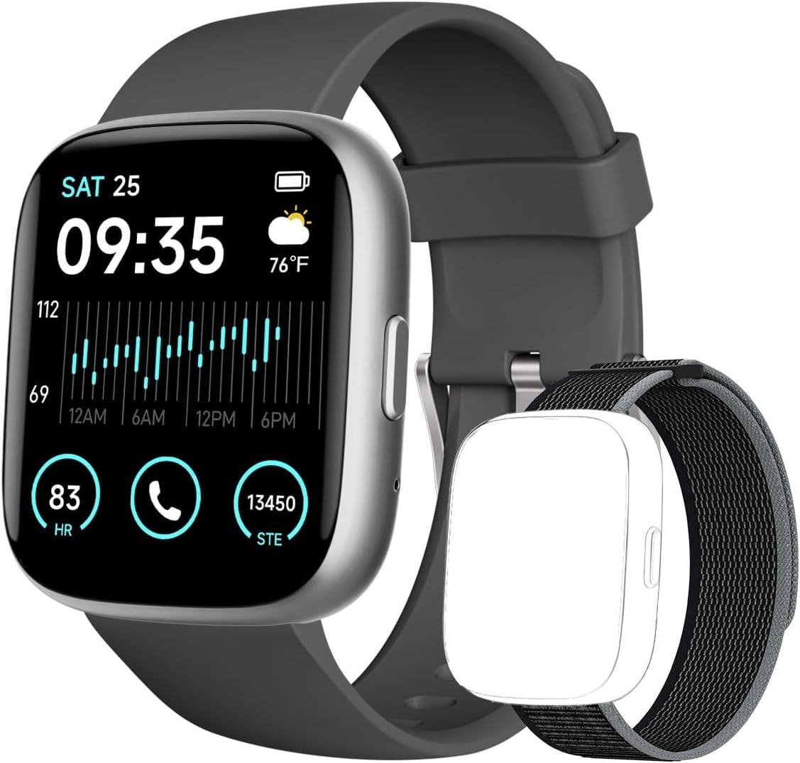 TOOBUR Smart Watch for Women Men, 1.83″ Fitness Tracker Watch With iOS & Android