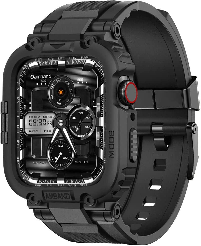 Bands Compatible with Apple Watch 9/8/7 45Mm, M1 Sport Series Rugged Case Protec