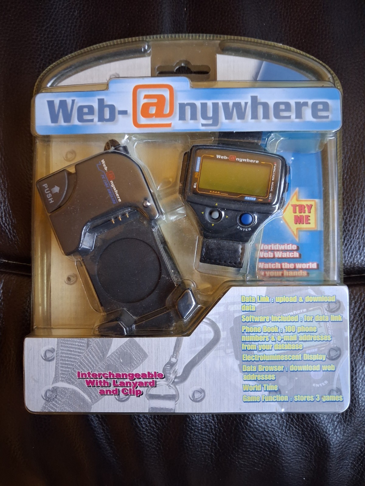 Vintage Web-@nywhere Worldwide Web Smart Watch. New/Sealed