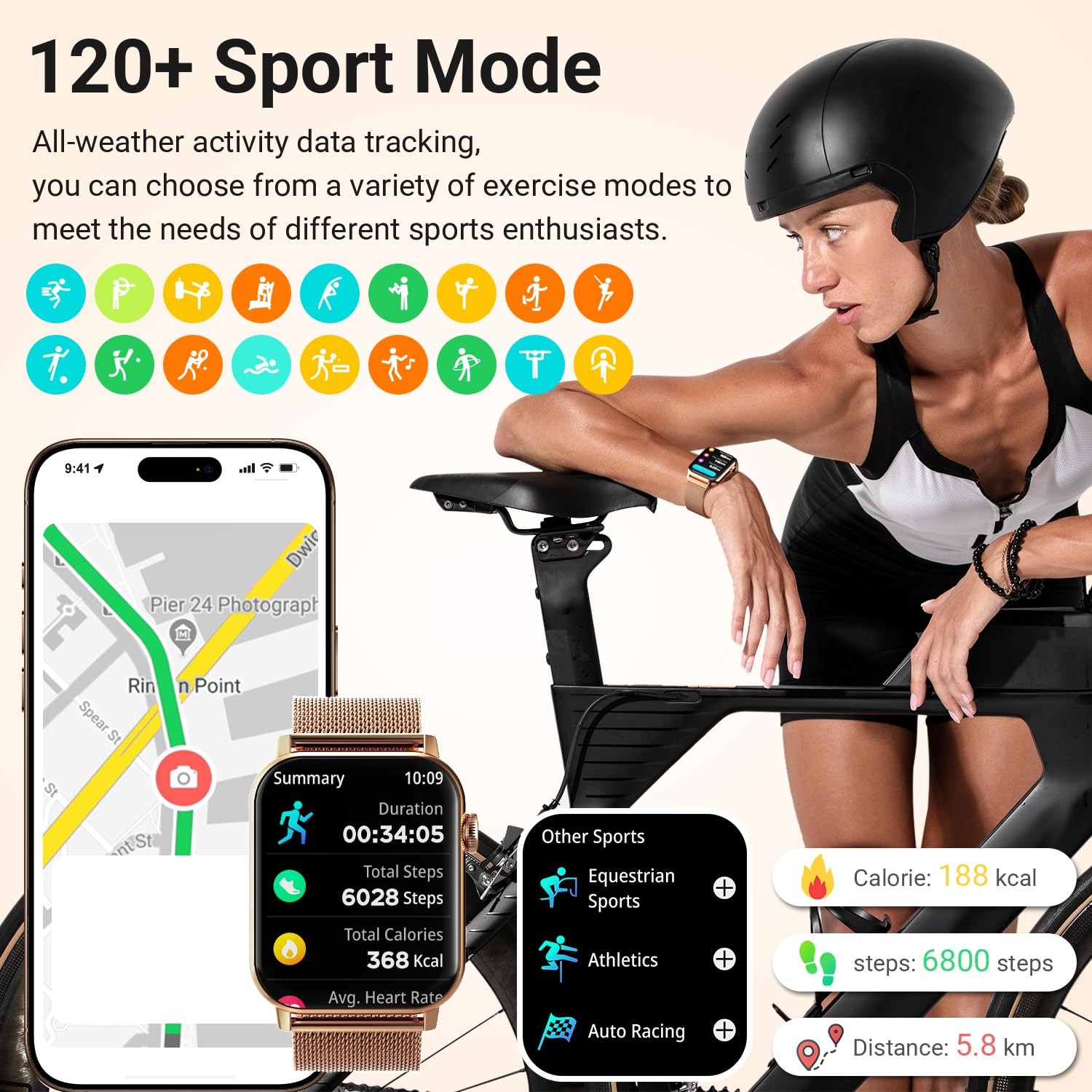 Women’s Smartwatch Fitness Tracker 1.83″ HD Answer Call Women’s Fitness