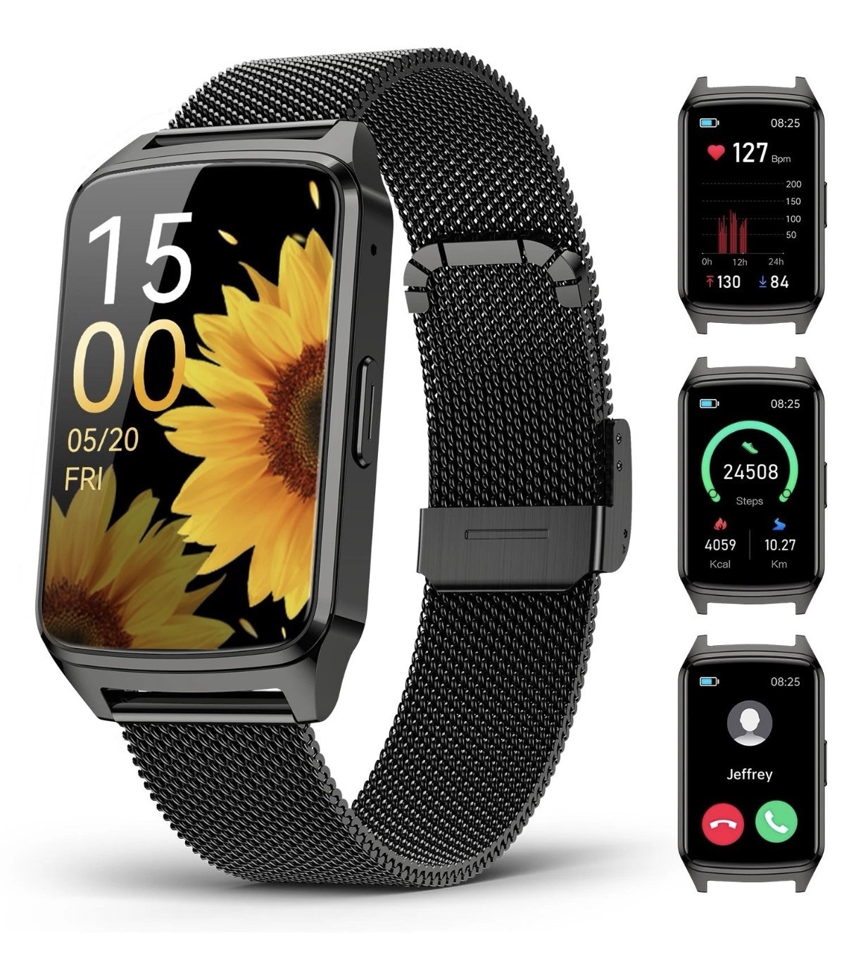 ChronArk Fitness Tracker Smart Watch, Compatible With IPhone/Android Devices BLK