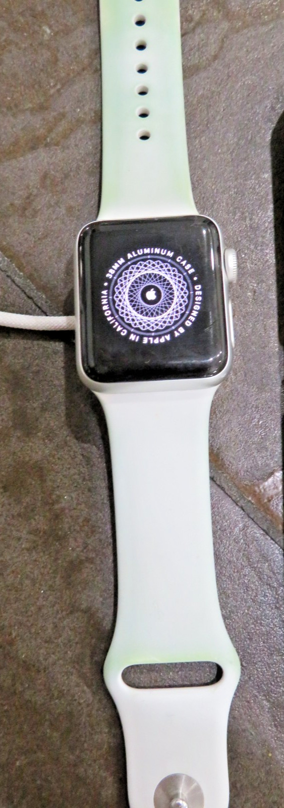 Apple Watch Series 3 38mm Silver Aluminum Case White Sport Band Smartwatch Parts