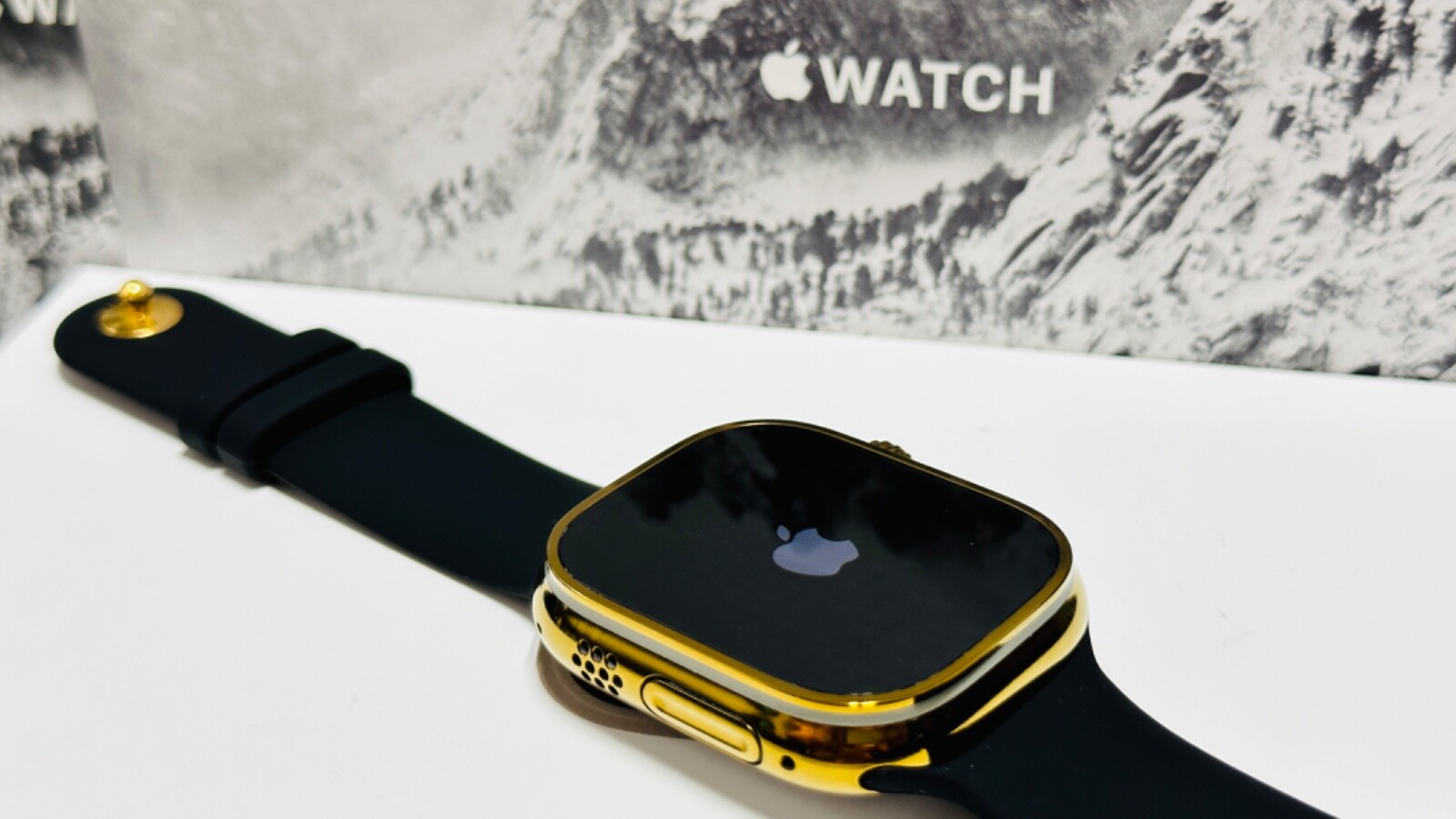 Custom Anodized 49MM GOLD Apple Watch ULTRA 2 Titanium Black Band Gold Plated Pi