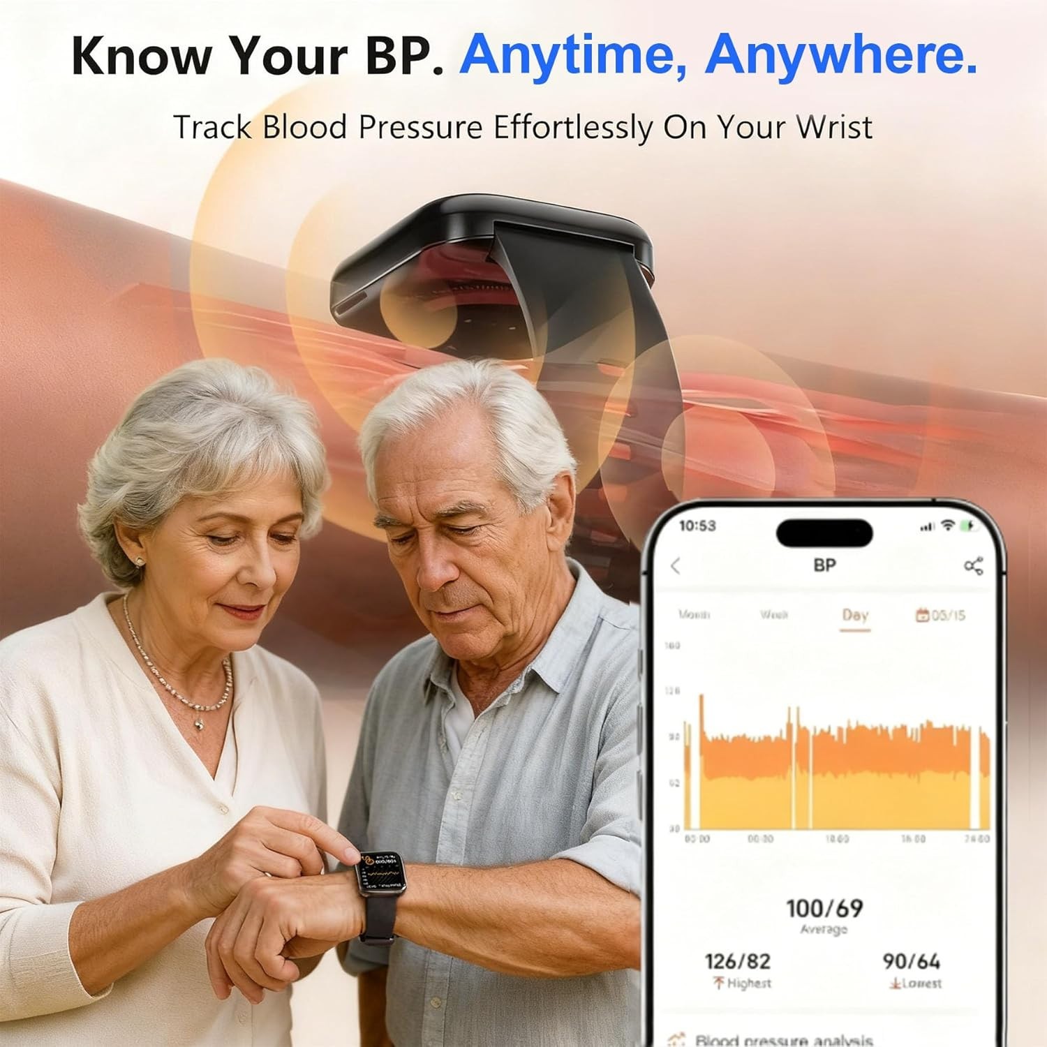 Senior-Friendly Health Smartwatch with Activity Tracking=