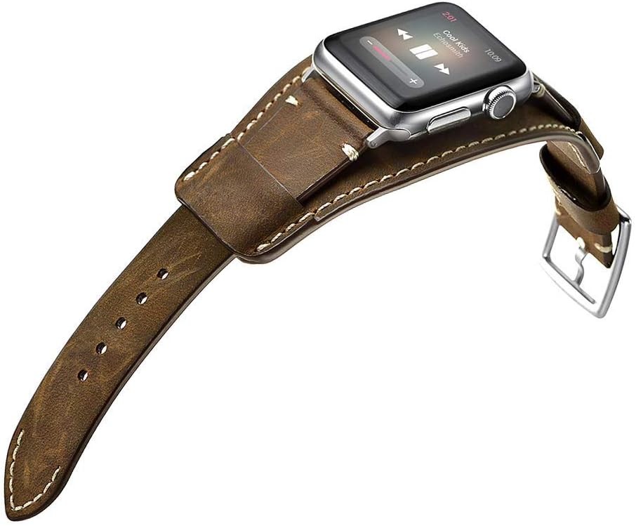 Genuine Leather Bracelet Band for Apple Watch Ultra 49mm 46mm 45mm 44mm 42mm