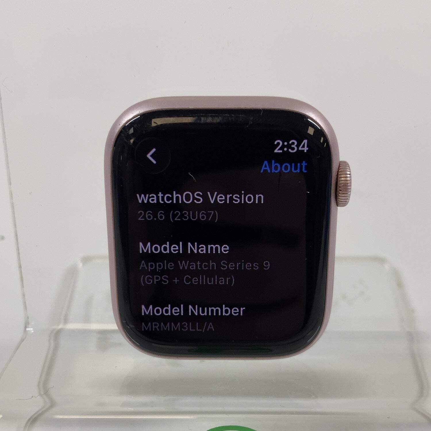 GPS Only Apple Watch Series 9 45MM Pink Aluminum A2984 Face Only