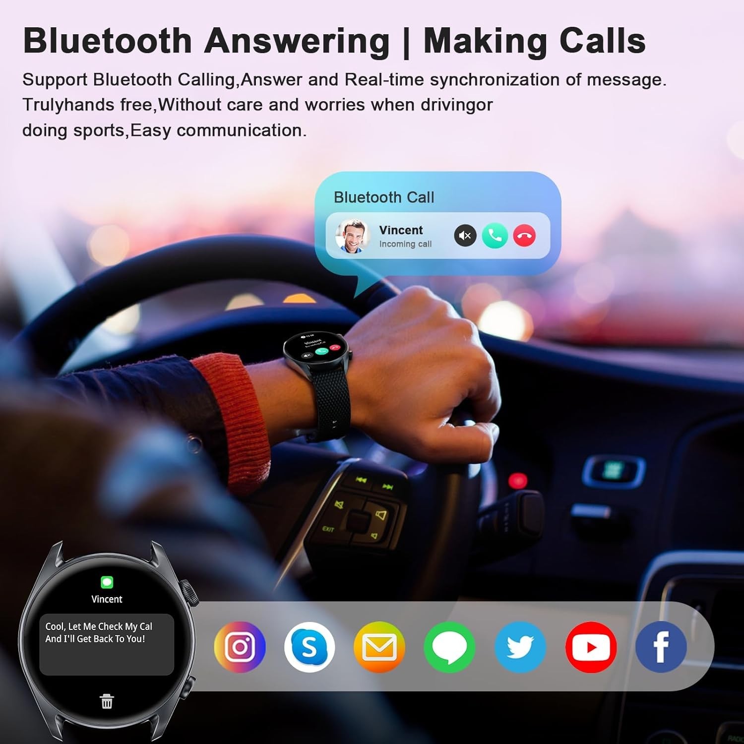 MFVLP Smart Watches for Men Women 44mm 1.43″ AMOLED HD with 100+