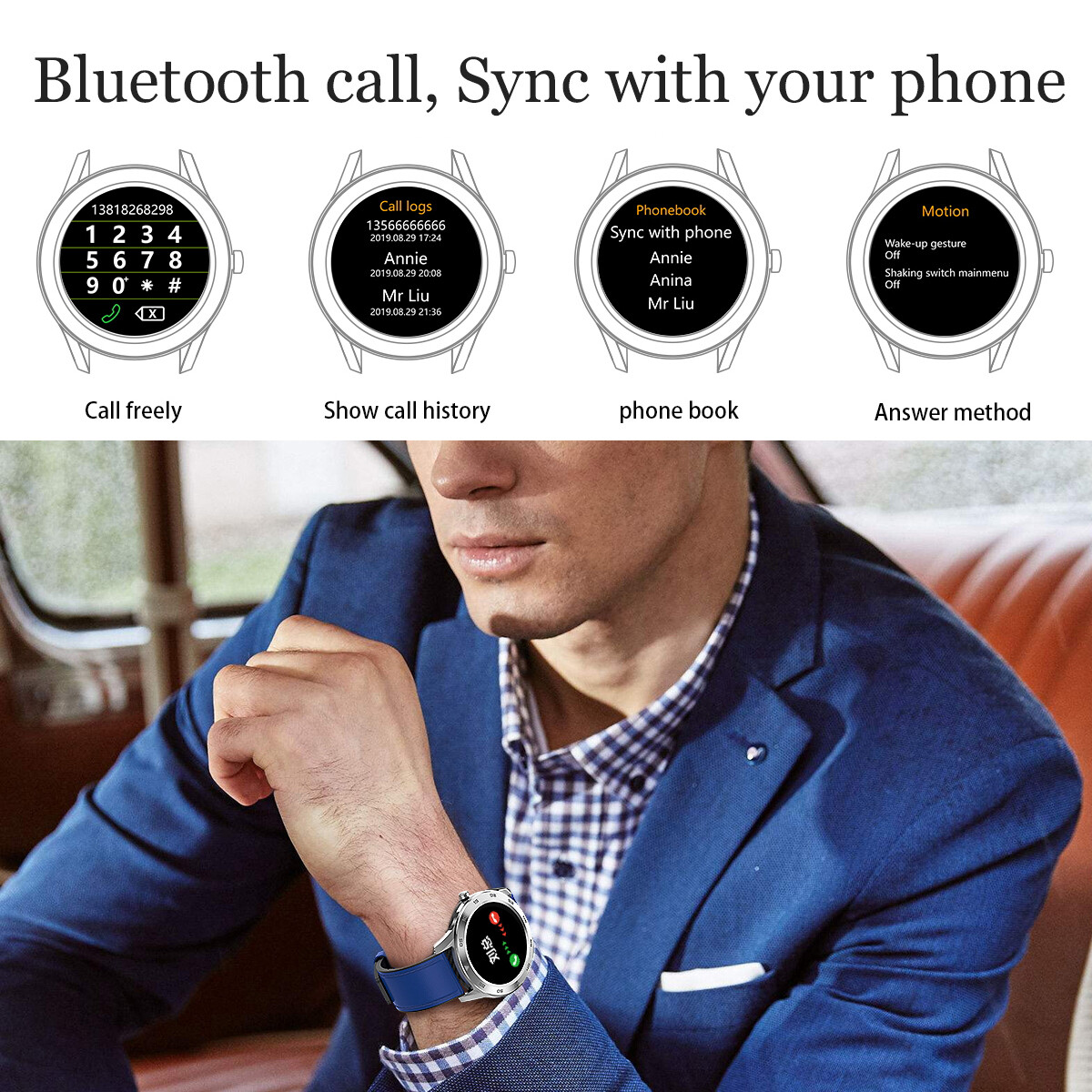 Men Women Smart Watch Business Luxury Bluetooth Wristwatch Sport Fitness Tracker