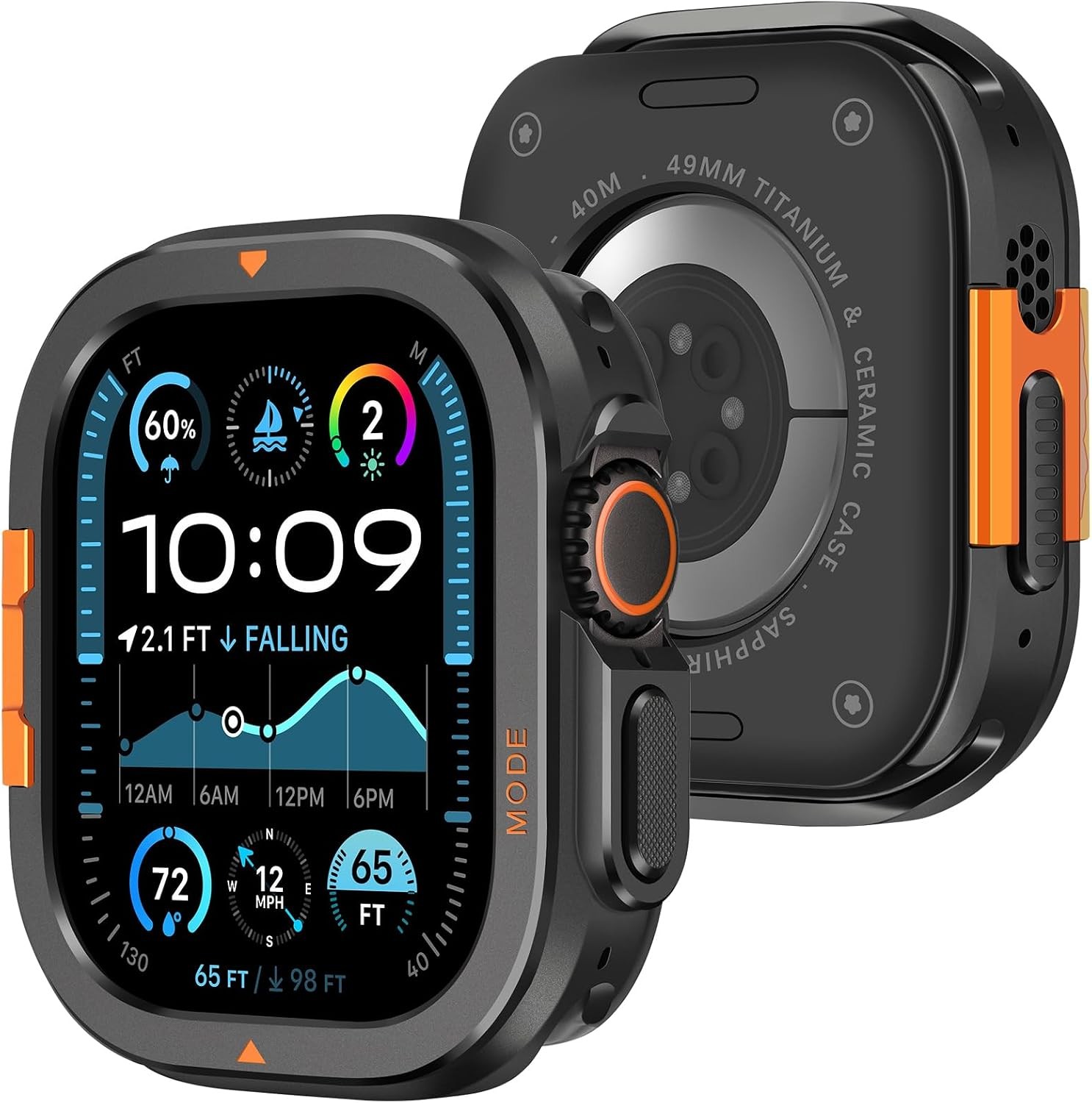 Metal Case for Apple Watch Ultra 49mm, Rugged Protective Bumper Cover