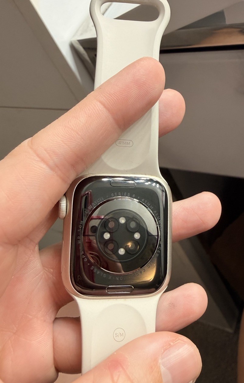 Apple Watch Series 8 41mm Starlight Case with Starlight Sport Band (GPS)